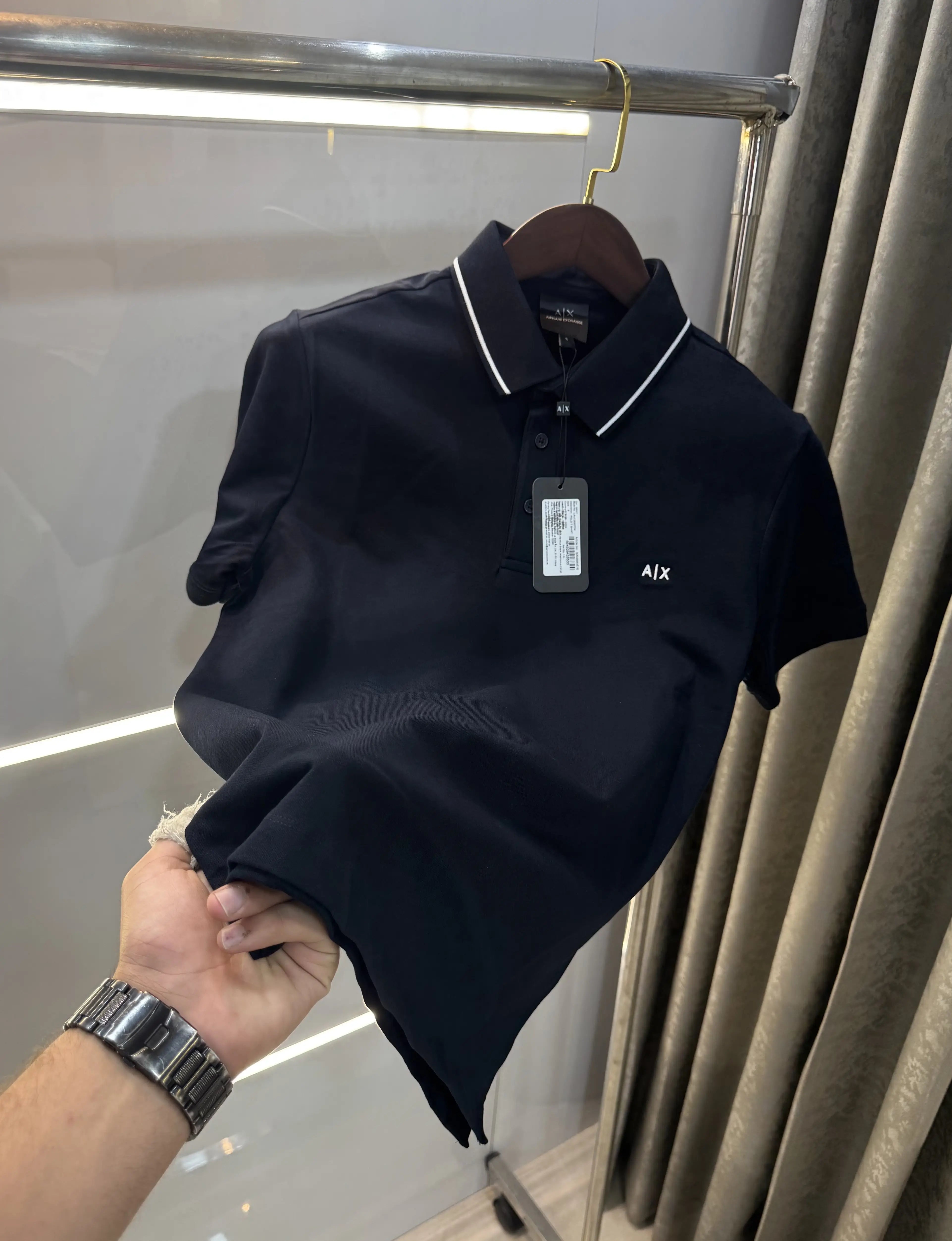 Arman i Exchange Navy Blue Logo Work Premium Polo T-Shirt Main image