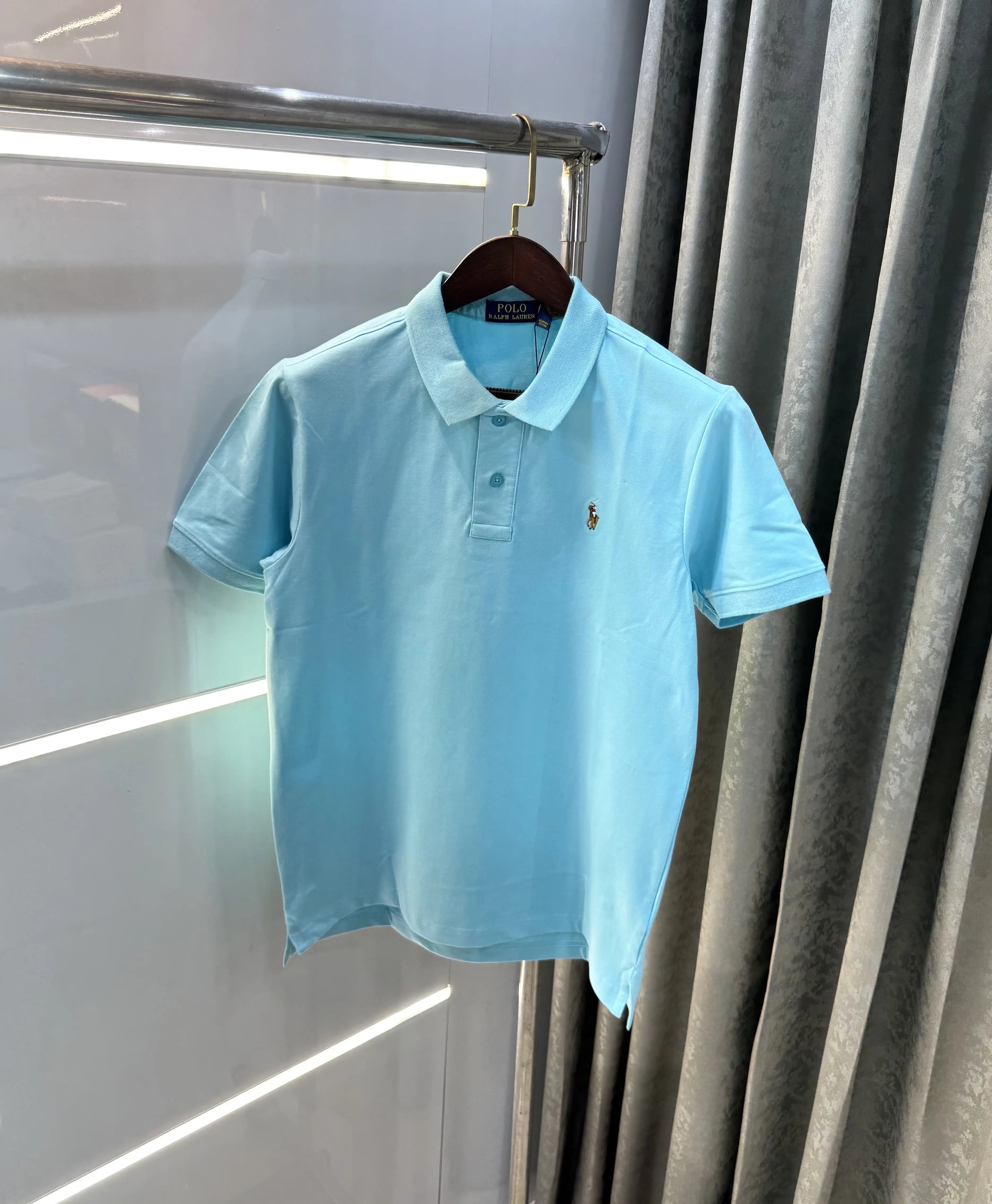 Ralph Lauren Sky Blue Embroidery Logo Premium Polo T-shirt Main image