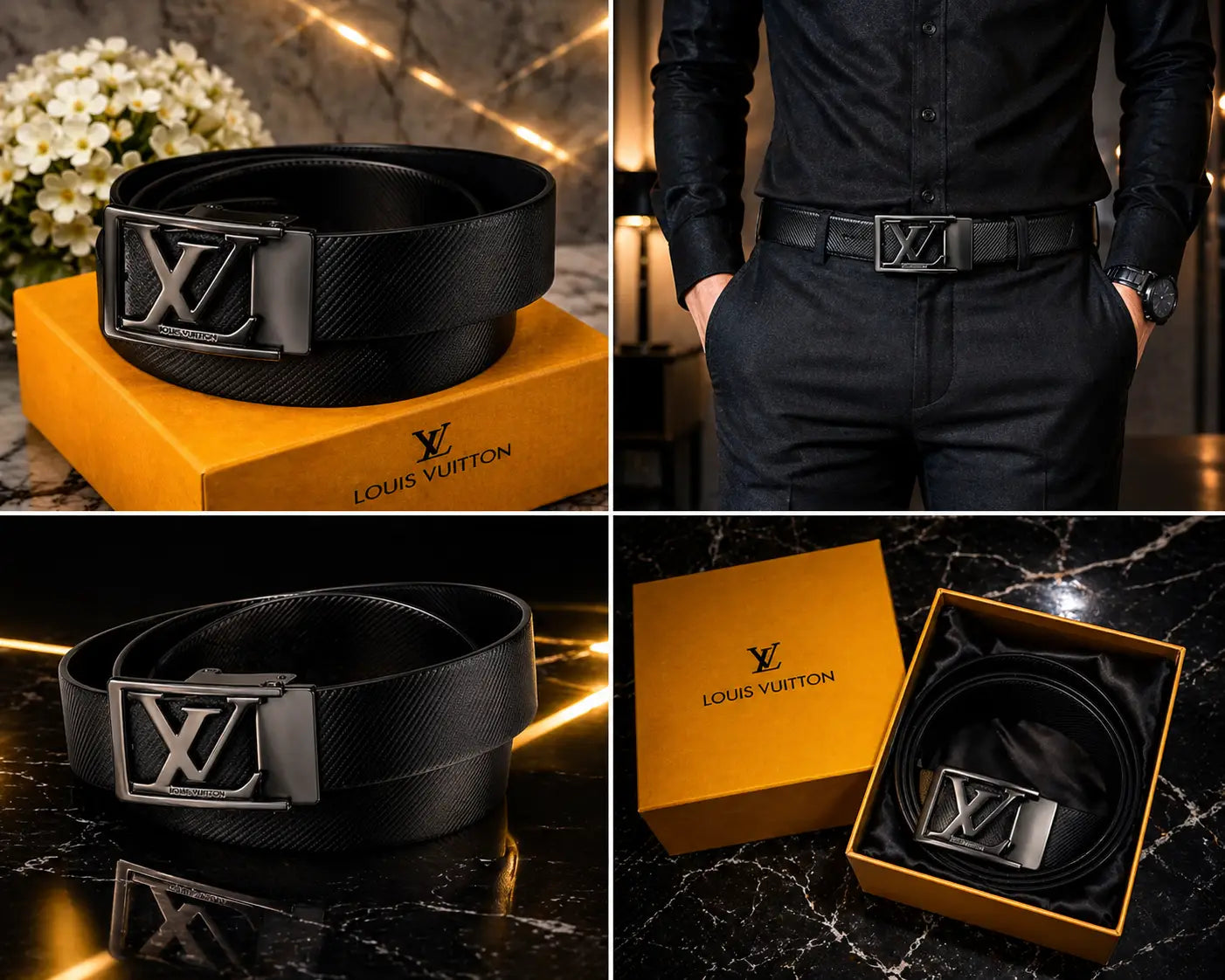 LV LOUIS VUITTON PREMIUM QUALITY REVERSEABLE BELT WITH OG BOX LV-327
