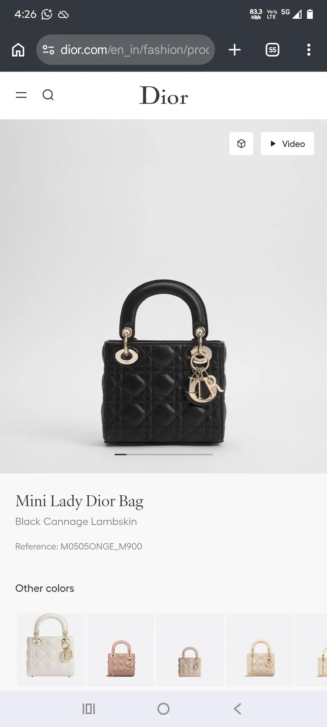 DIOR PREMIUM QUALITY IMPORTED BAG BLACK Main image
