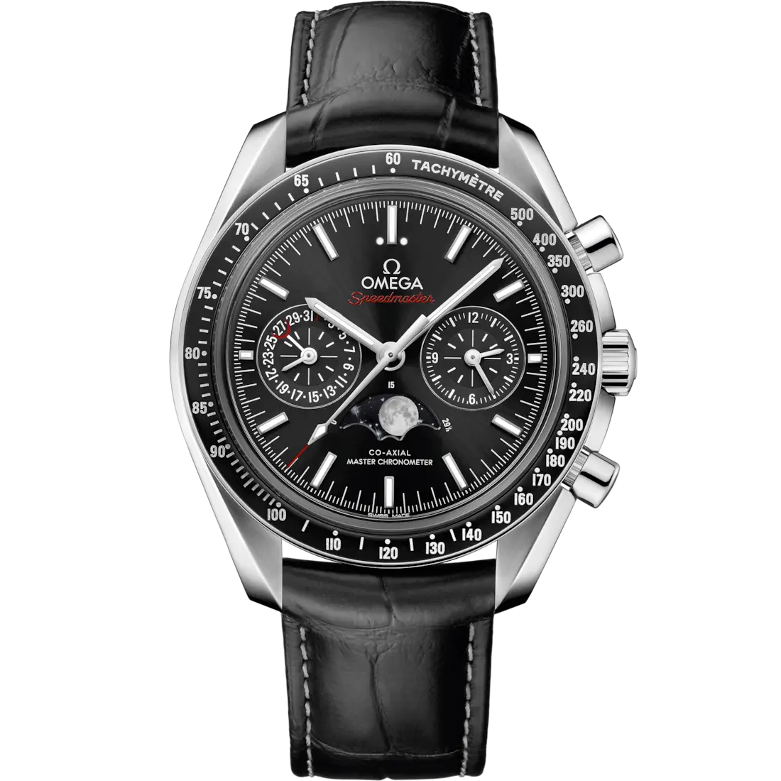 Omega SpeedMaster Moonphase Black Leather Automatic Main image