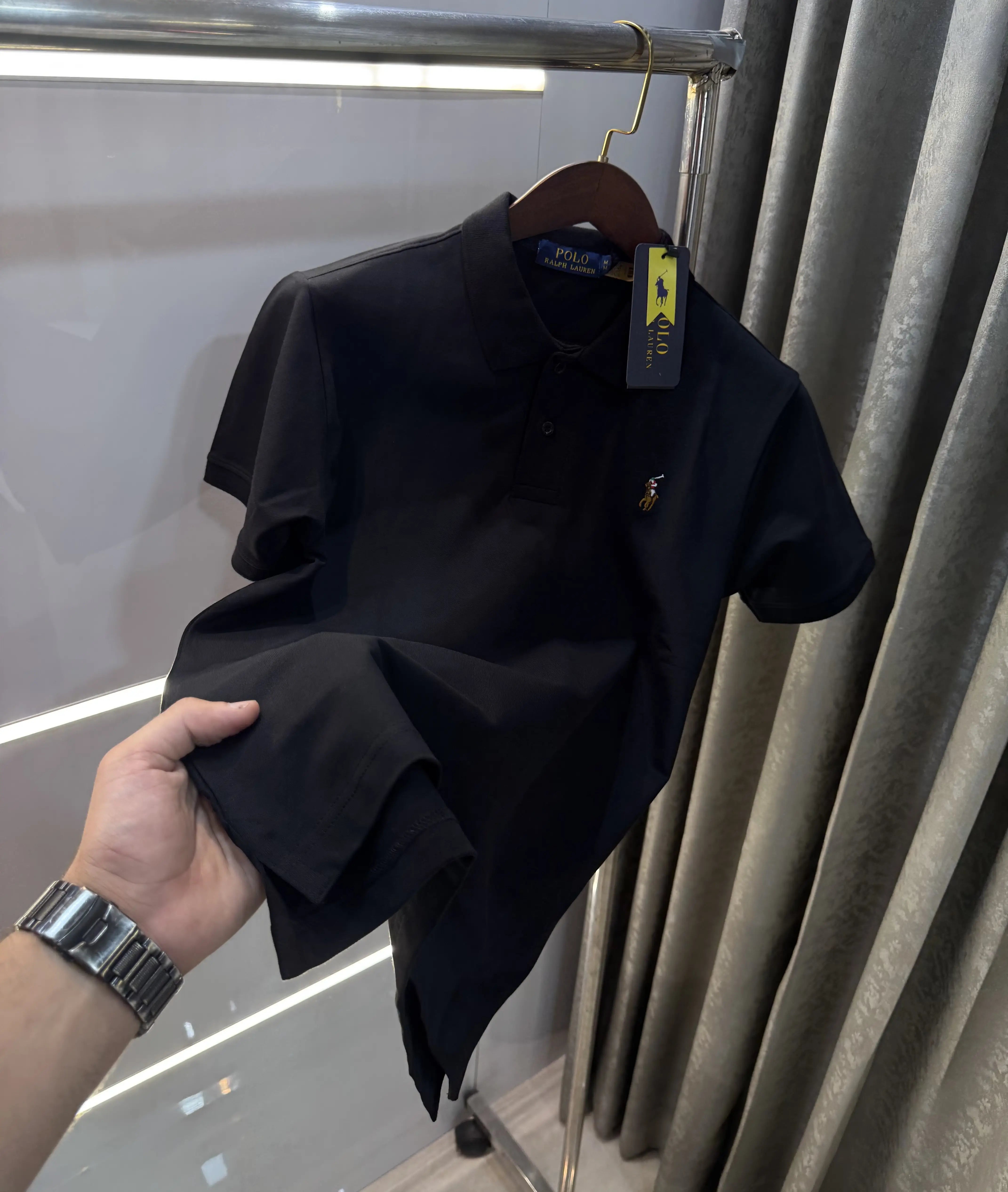 Ralph Lauren Black Embroidery Logo Premium Polo T-shirt Main image