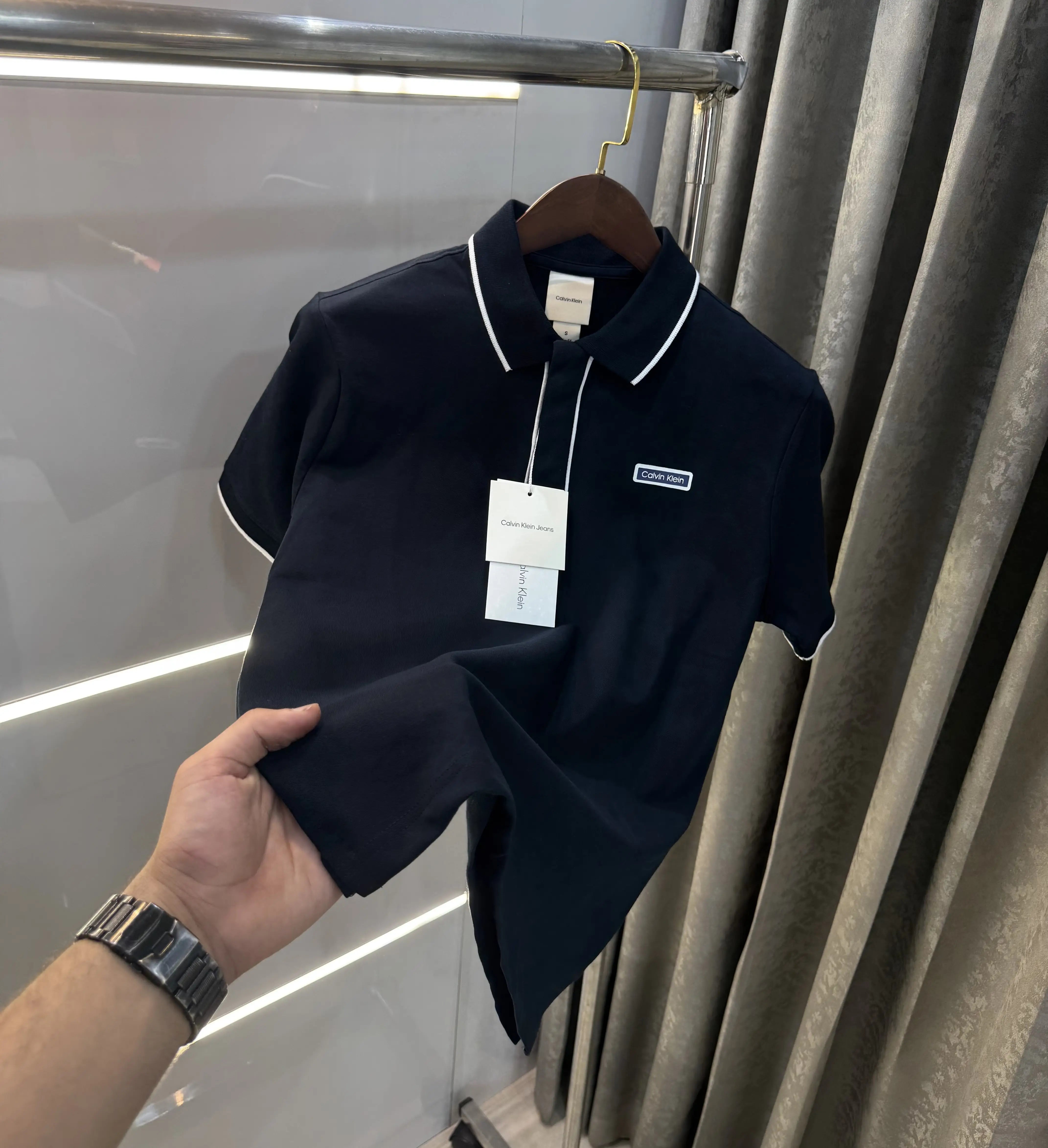 Calvi n Klei n Navy Blue Logo Work Premium Polo T-Shirt Main image