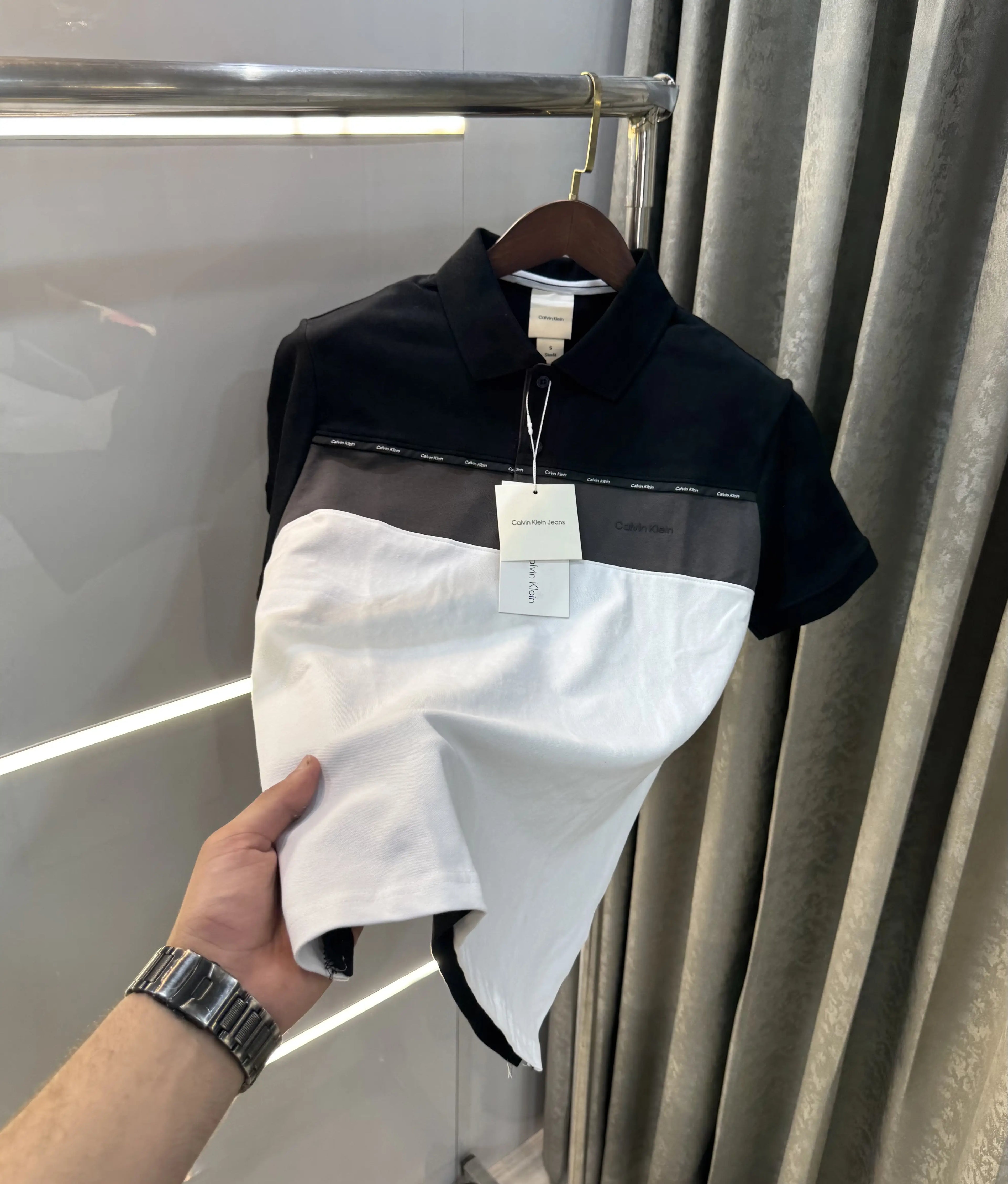 Calvin Klein Black Logo Work Premium Polo T-Shirt