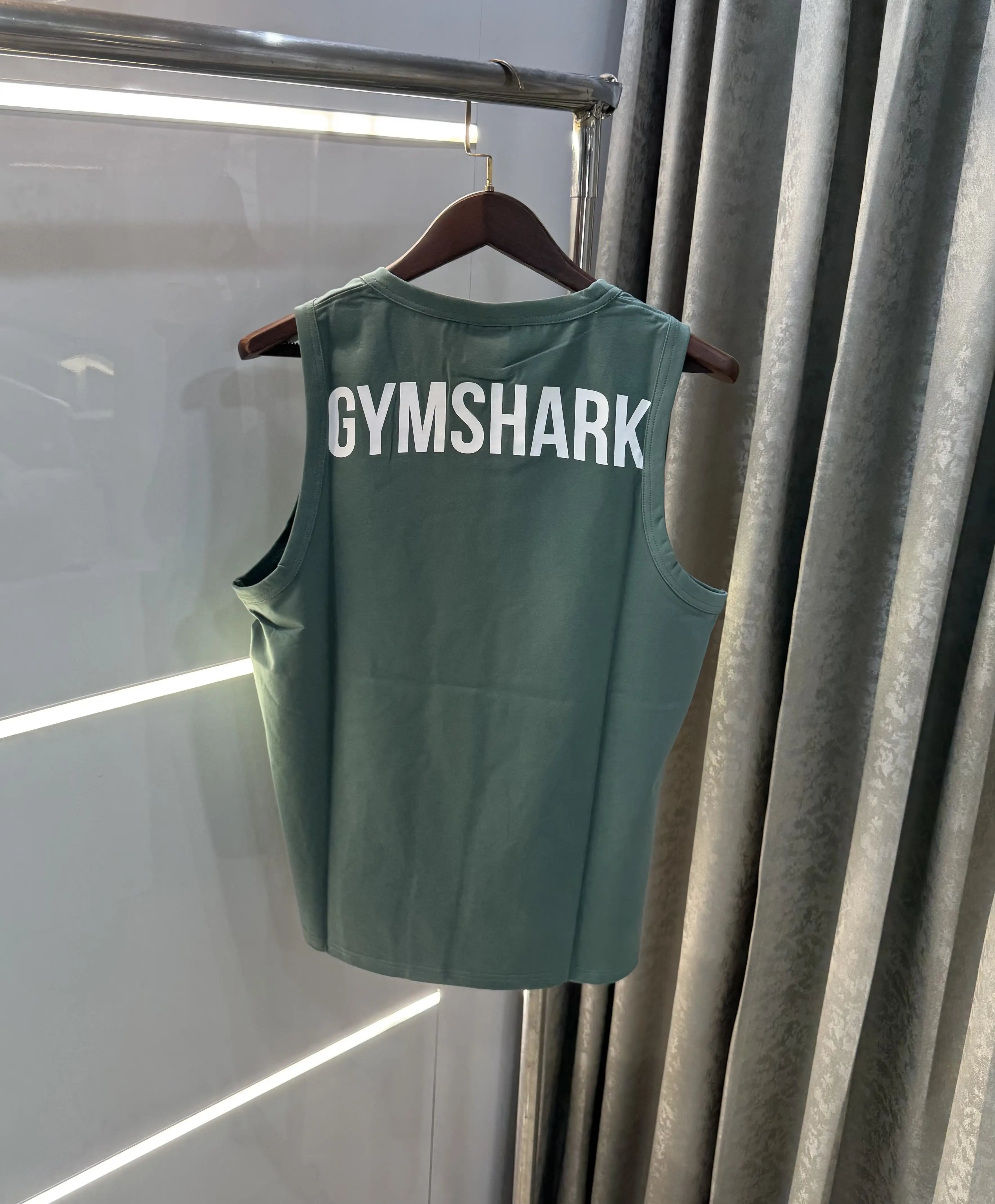Gym Shark Aqua Green Embroidery Logo Premium Sando Secondary image