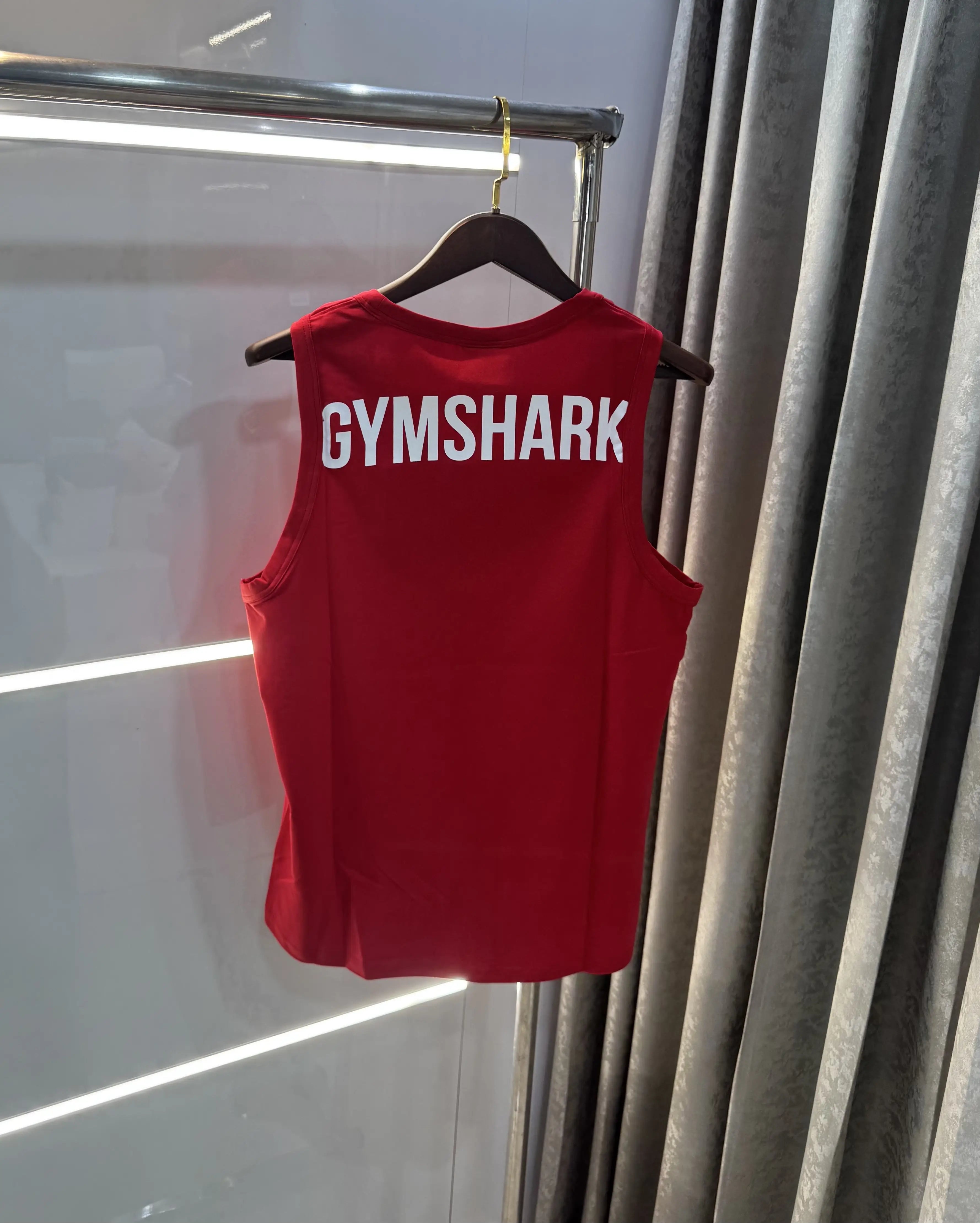Gym Shark Red Embroidery Logo Premium Sando Secondary image