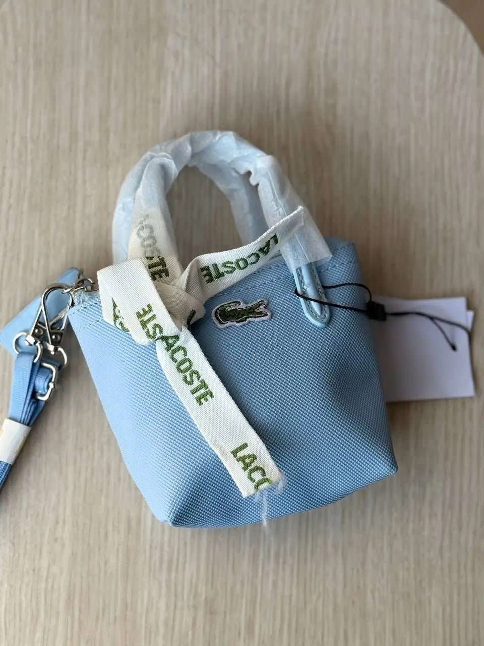 LACOSTE PREMIUM QUALITY IMPORTED MINI TOTE WITH SLING BELT L1212 BLUE Secondary image