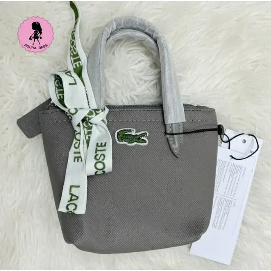 LACOSTE PREMIUM QUALITY IMPORTED MINI TOTE WITH SLING BELT L1212 GREY Main image