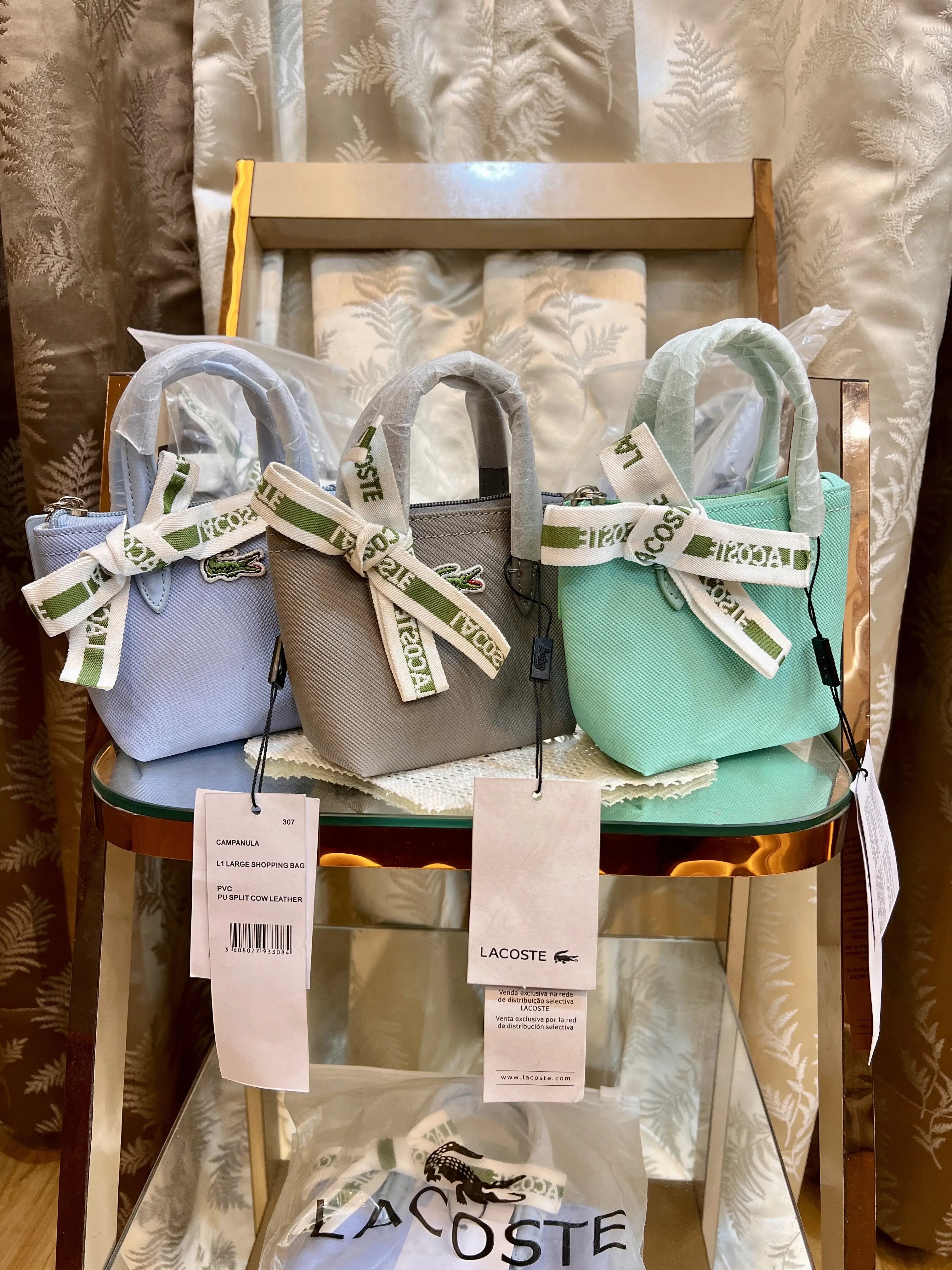 LACOSTE PREMIUM QUALITY IMPORTED MINI TOTE WITH SLING BELT L1212 GREY Secondary image