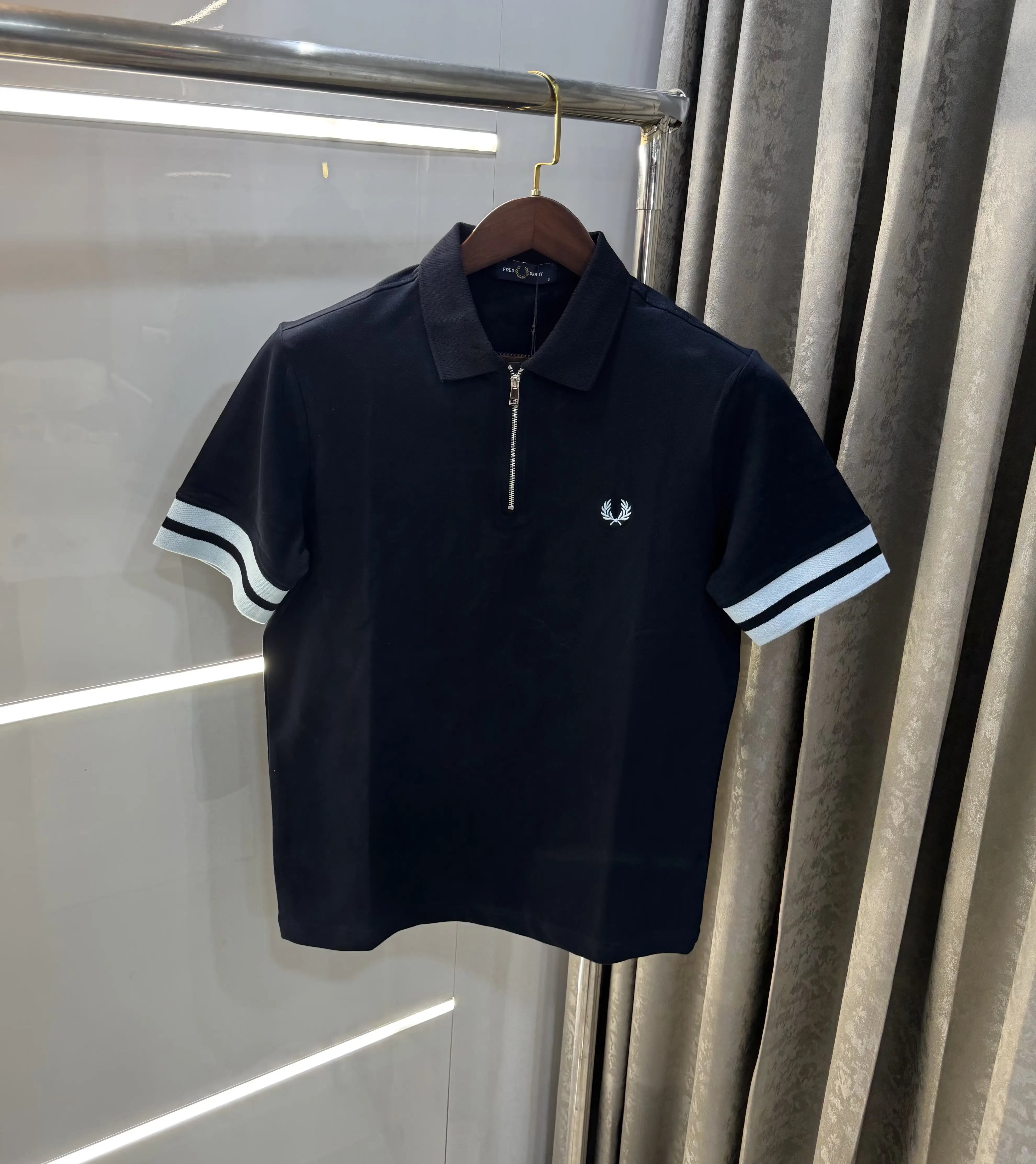 Fredperry Navy Blue Embroidery Logo Premium Polo T-Shirt Secondary image