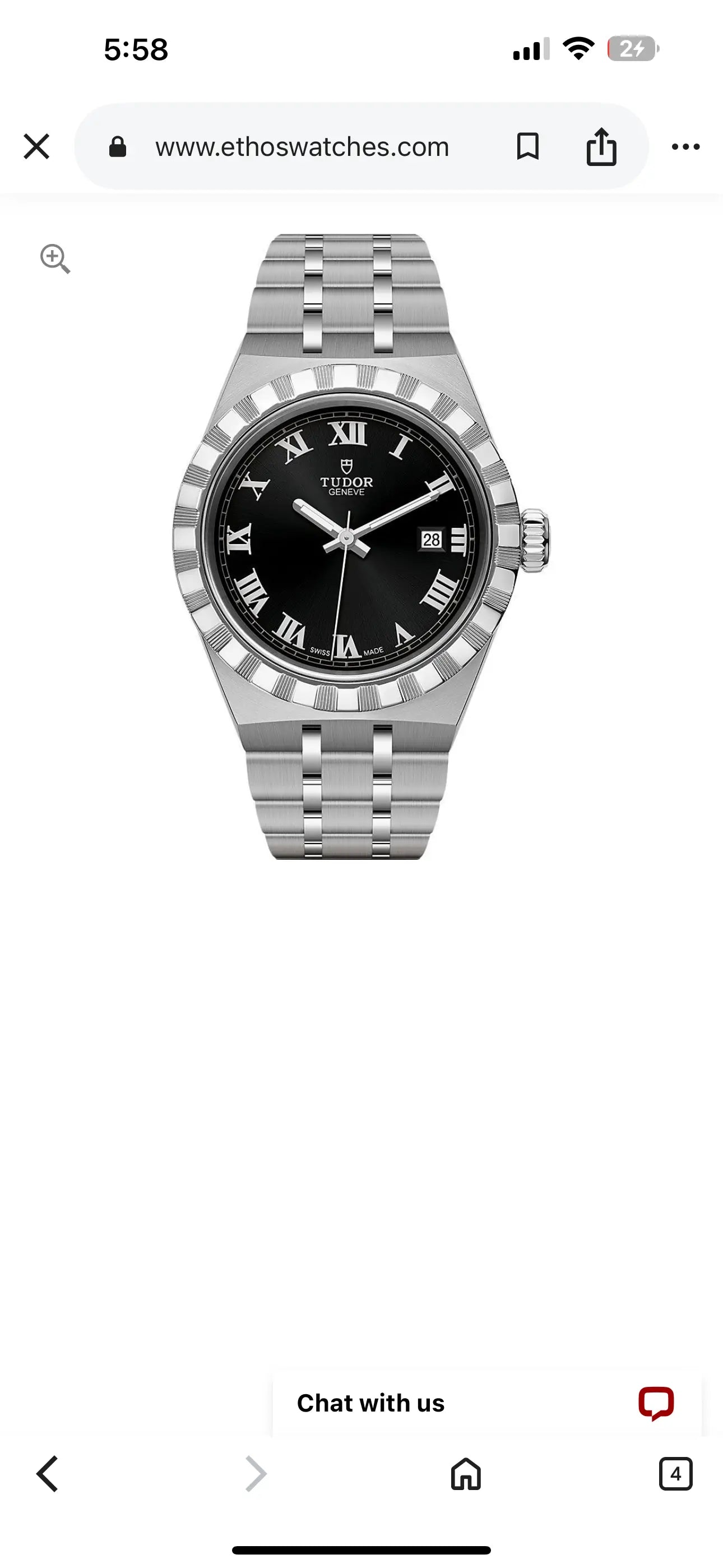 Tudor Royal Automatic Watch Black Roman Number