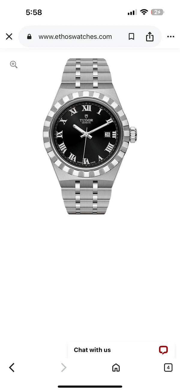 Tudor Royal Automatic Watch Black Roman Number