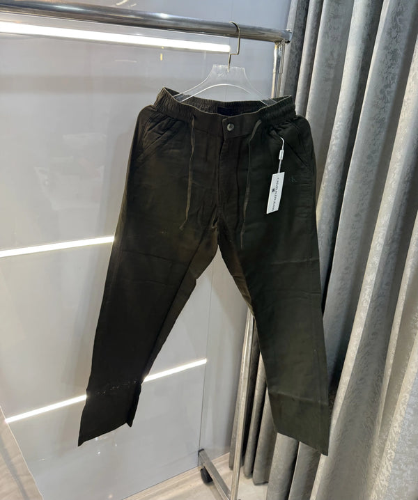 Calvin Klein Olive Premium Linen Trouser