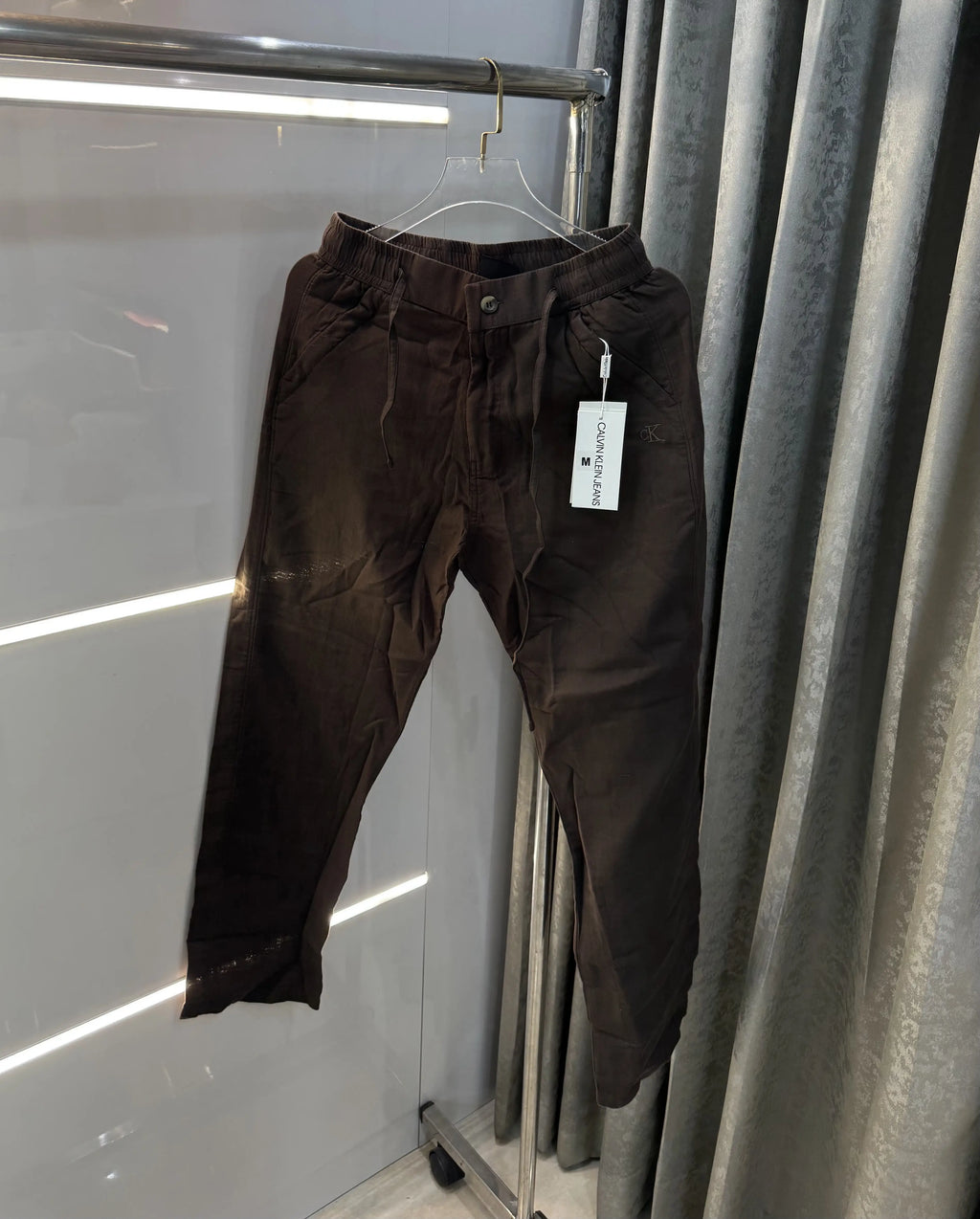 Calvin Klein Brown Premium Linen Trouser
