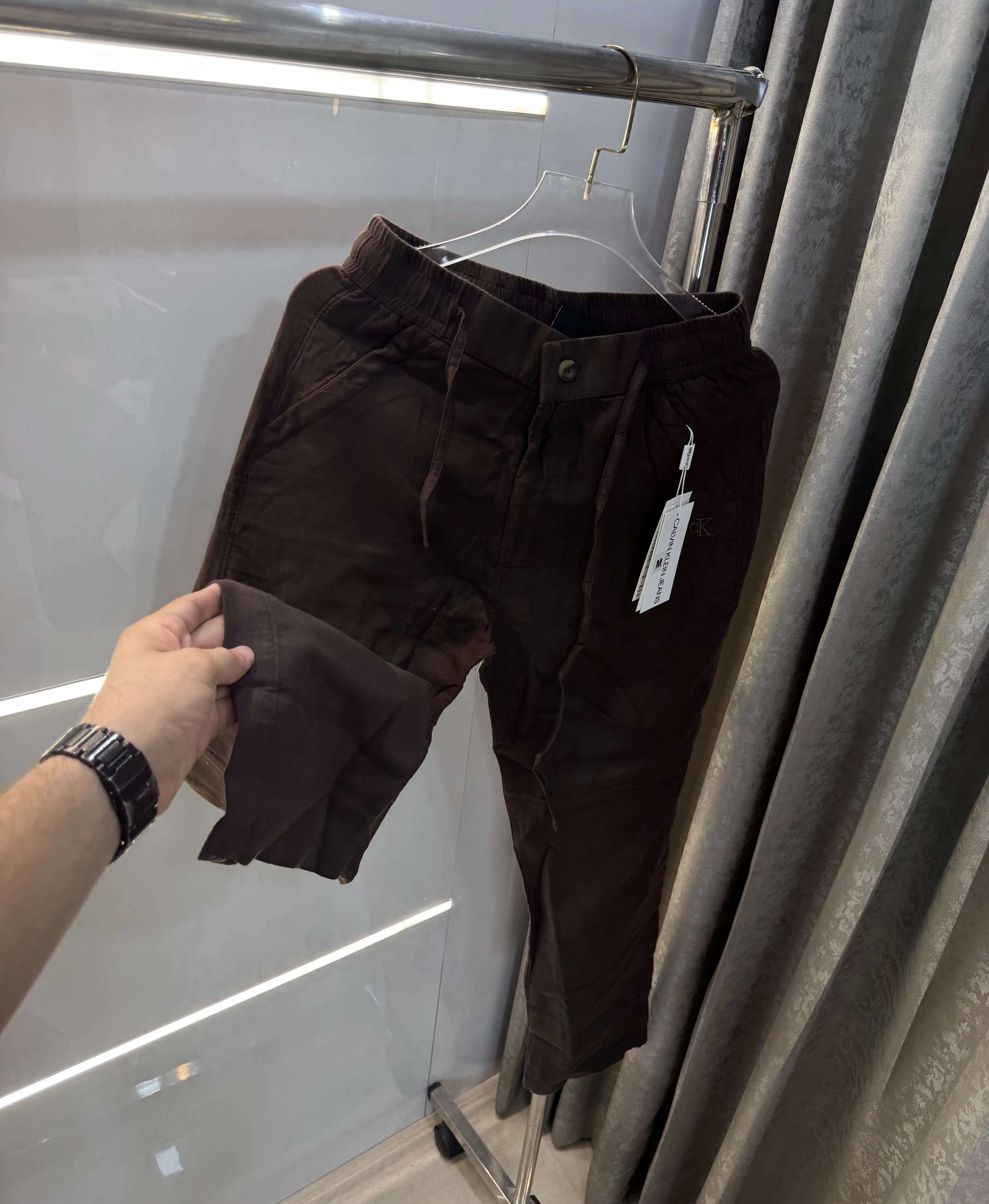 Calvin Klein Brown Premium Linen Trouser Secondary image