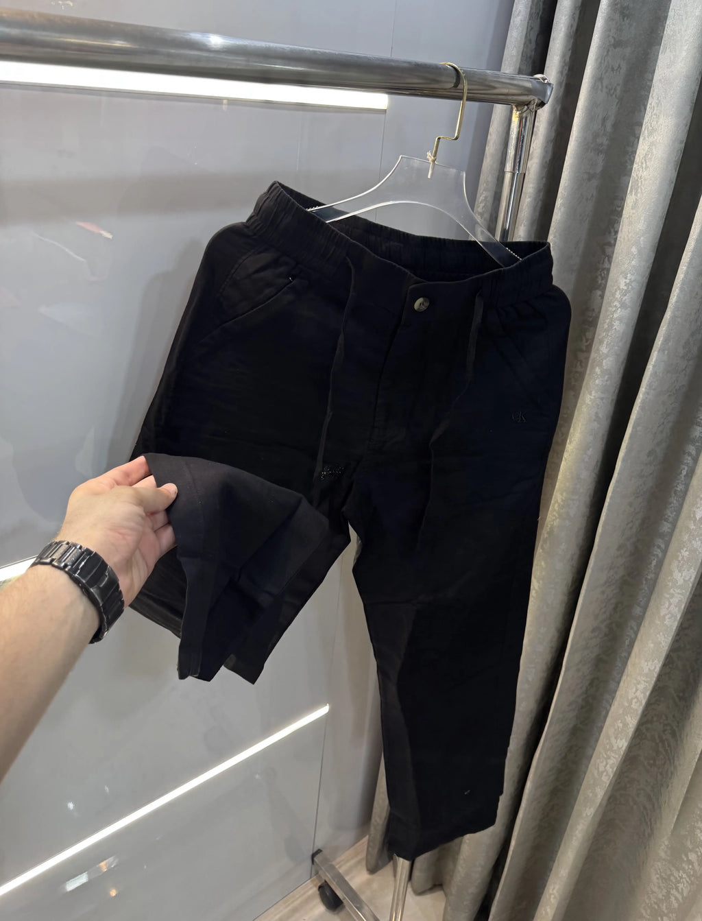 Calvin Klein Black Premium Linen Trouser