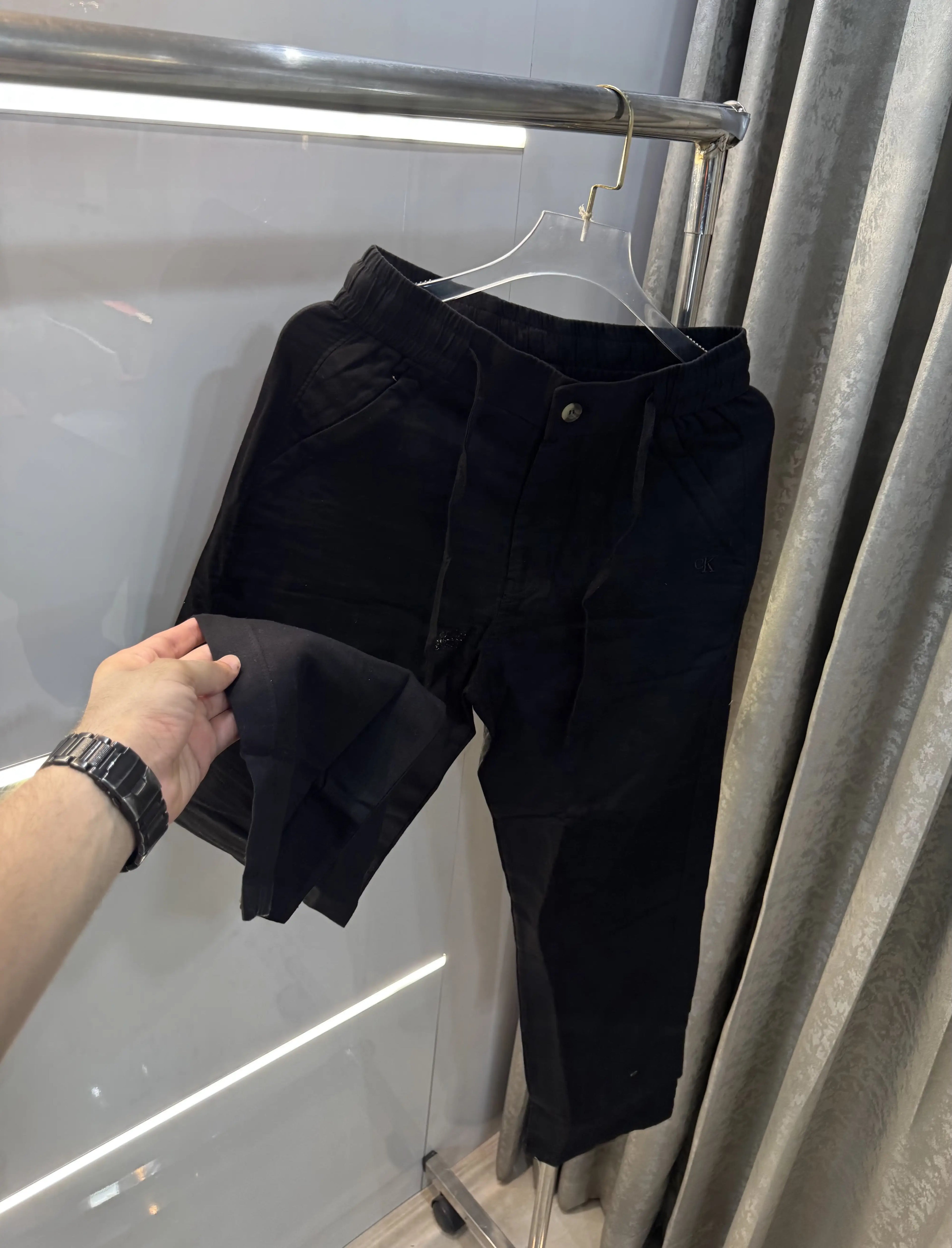 Calvin Klein Black Premium Linen Trouser