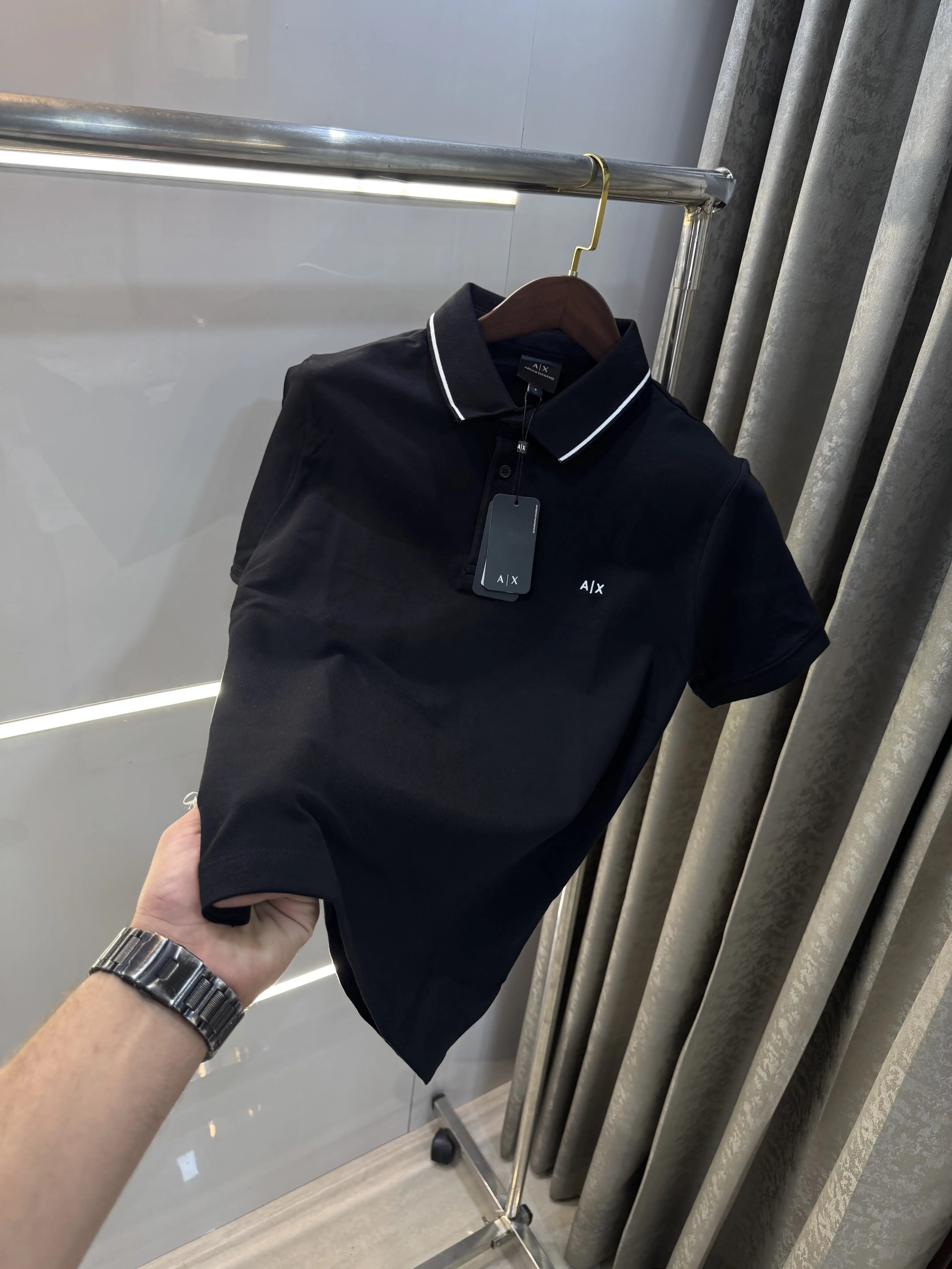 Arman i Exchange Black Logo Work Premium Polo T-Shirt Main image