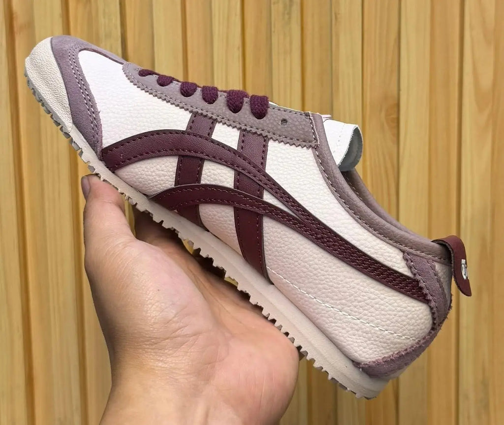Onitsuka Tiger Mexico 66 Beige Burgundy  Mens 7A Premium Sneakers D-2038