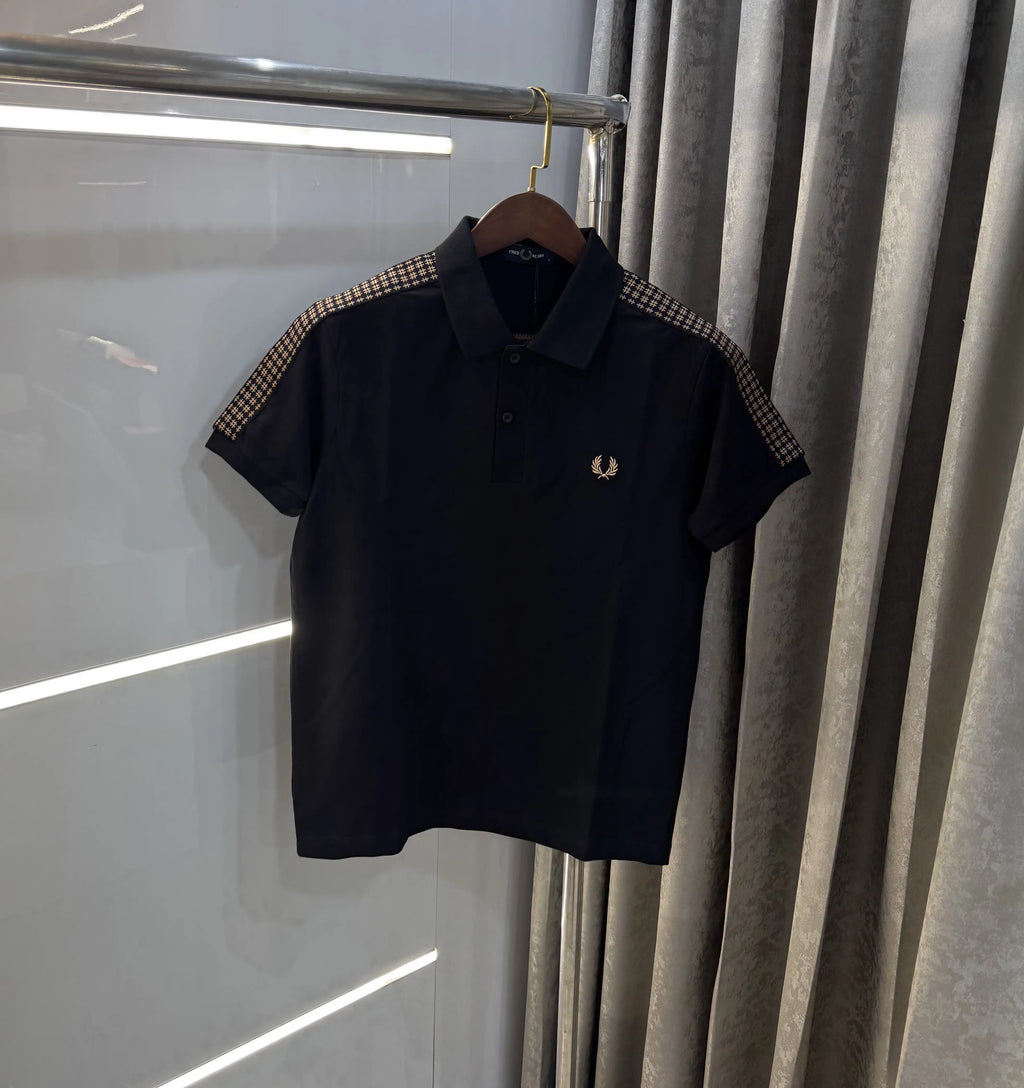 Fredperry Black Embroidery Logo Premium Polo T-Shirt