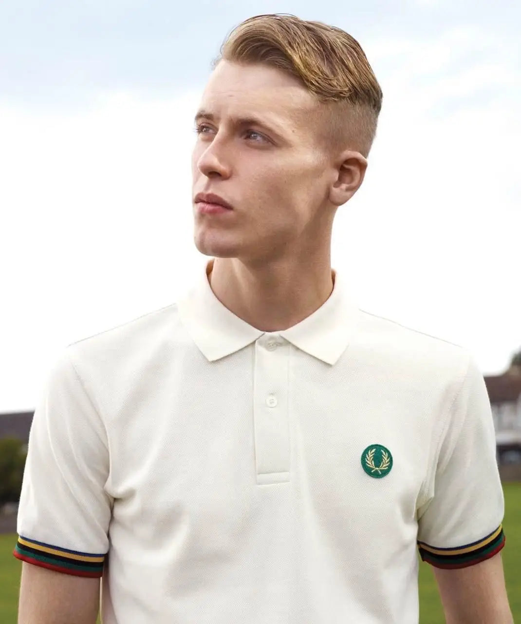 Fredperry Cream Embroidery Logo Premium Polo T-Shirt Main image