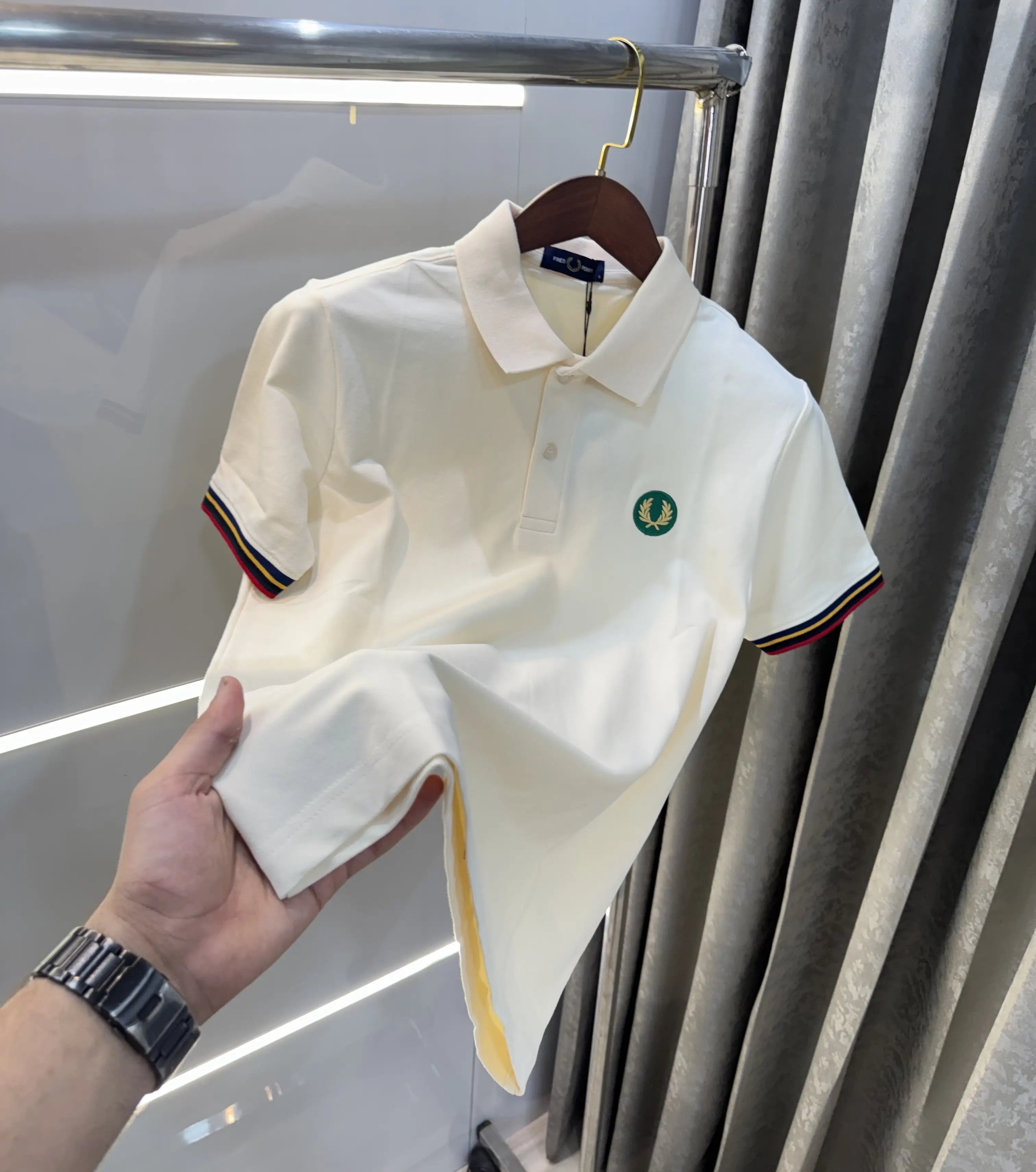 Fredperry Cream Embroidery Logo Premium Polo T-Shirt Secondary image
