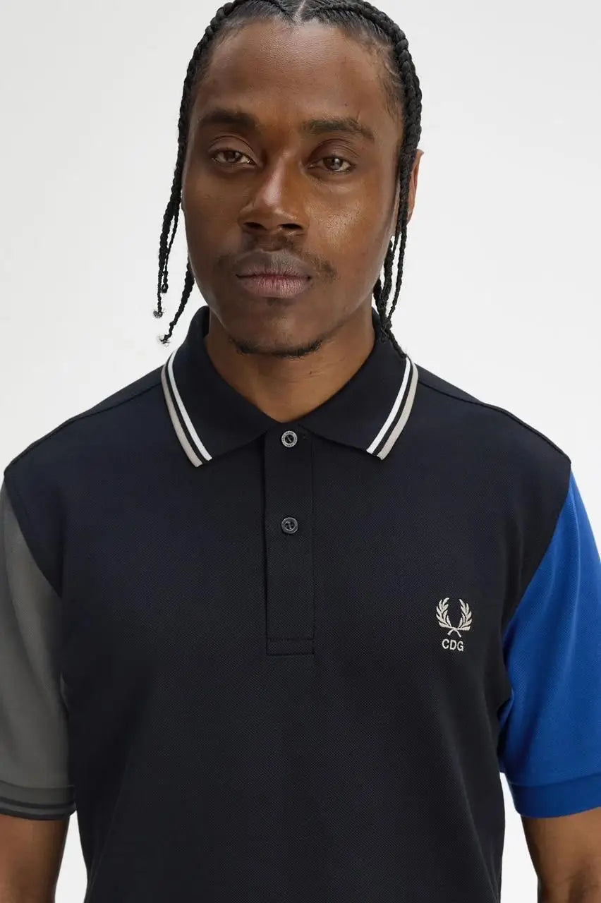 Fredperry Navy Blue Embroidery Logo Premium Polo T-Shirt Main image