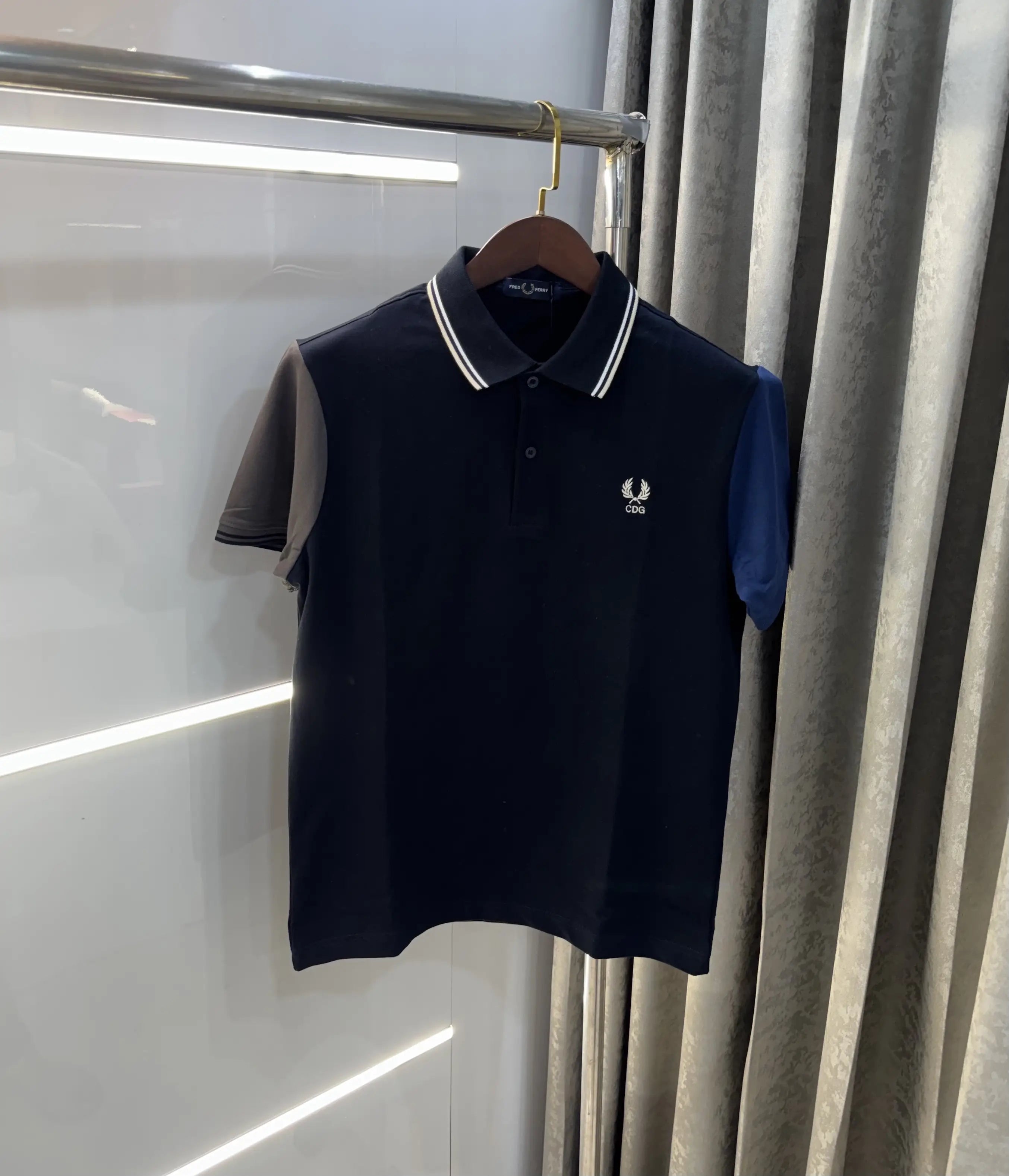 Fredperry Navy Blue Embroidery Logo Premium Polo T-Shirt Secondary image