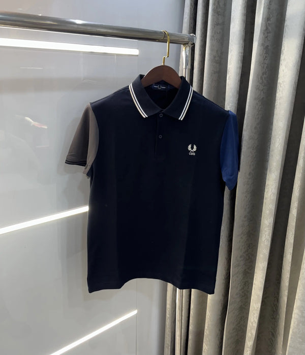 Fredperry Navy Blue Embroidery Logo Premium Polo T-Shirt