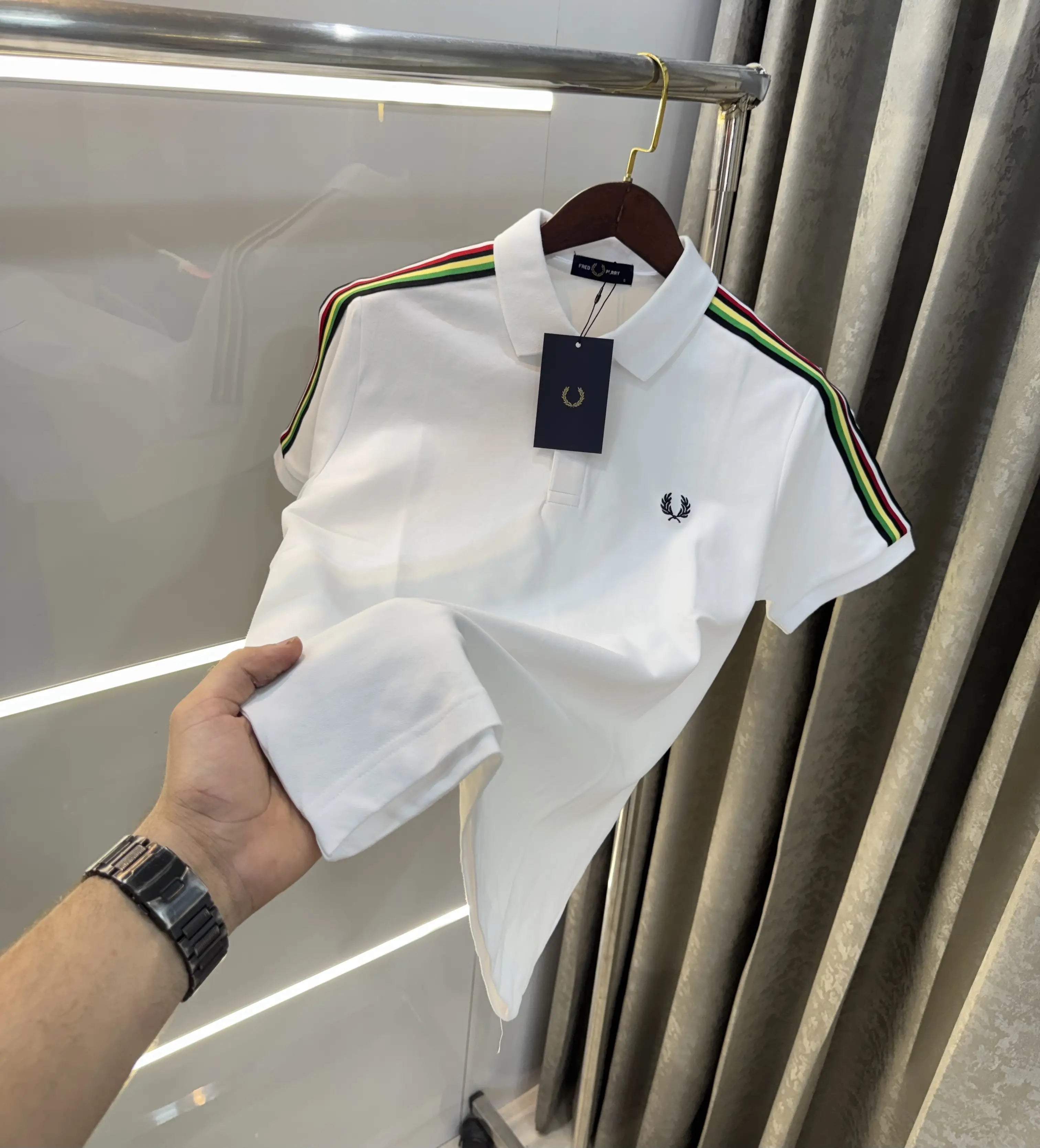 Fredperry White Embroidery Logo Premium Polo T-Shirt Secondary image