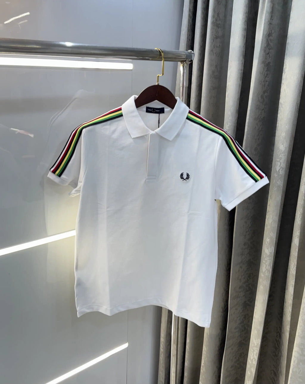 Fredperry White Embroidery Logo Premium Polo T-Shirt