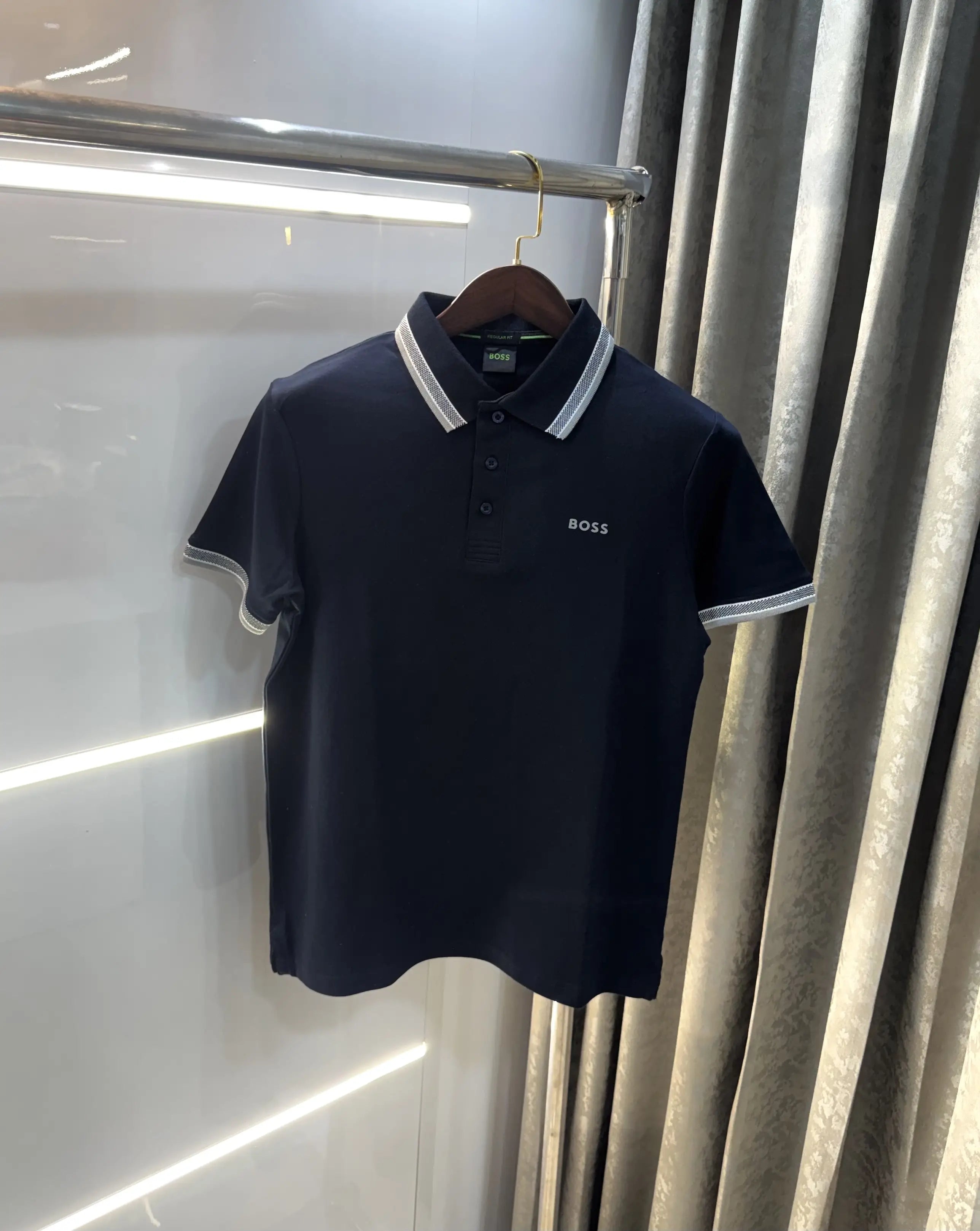 Hugo Boss Navy Blue Logo Work Premium Polo T-shirt