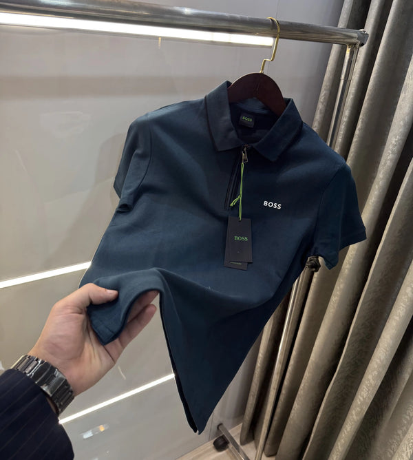 Hugo Boss Bottle Green Logo Work Premium Polo T-shirt