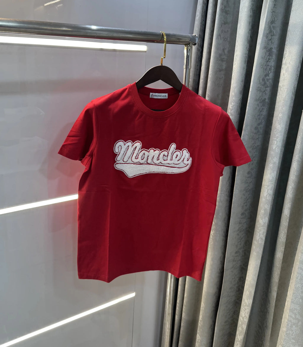 Moncler Red Logo Work Imported T-Shirt