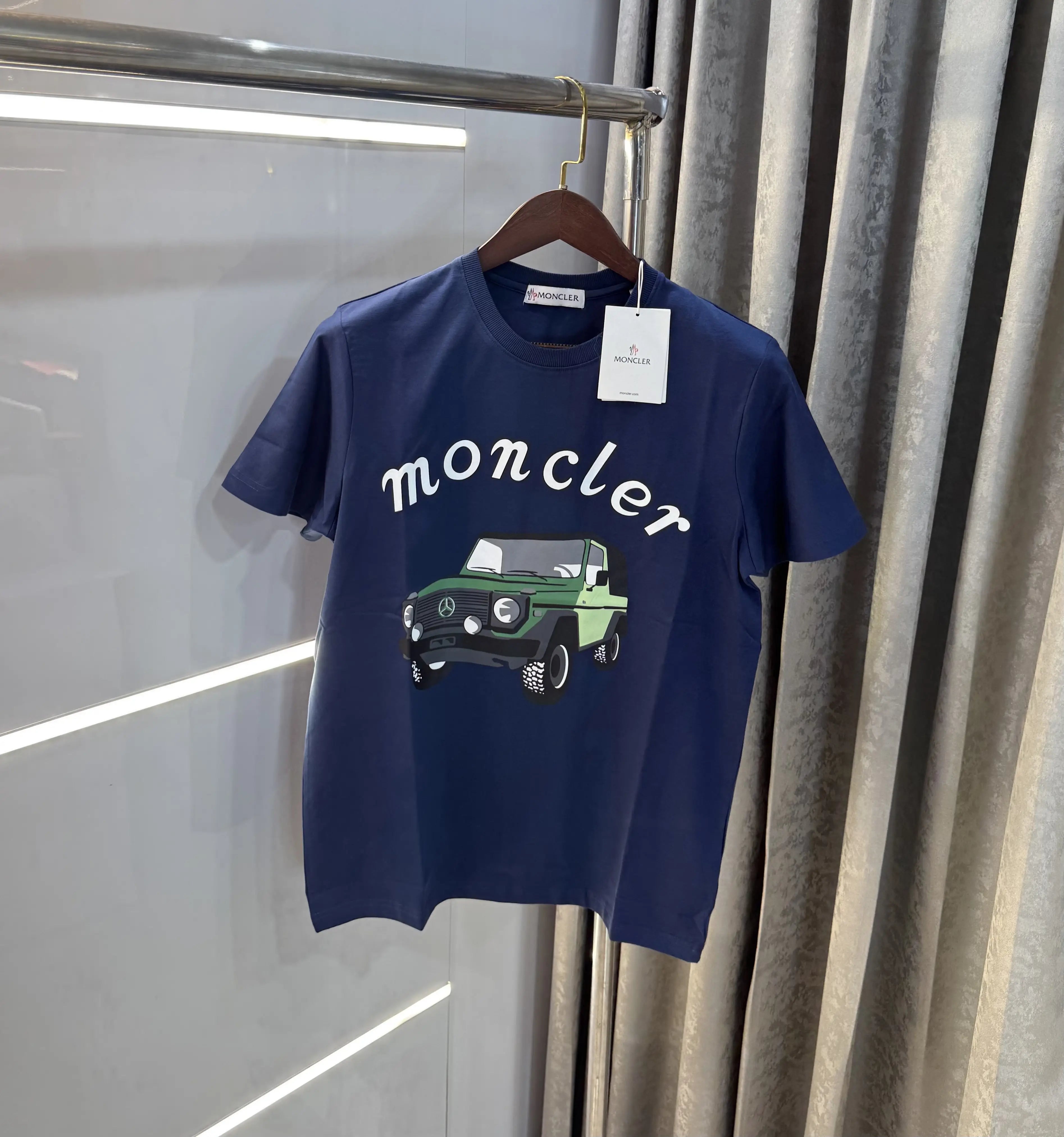 Moncler Blue Logo Work Imported T-Shirt Secondary image