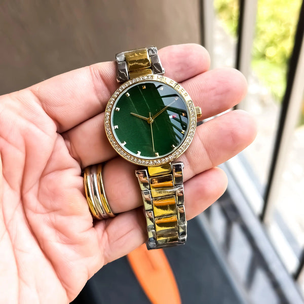 TOMMY_LADIES_GOLD_TT_GREEN