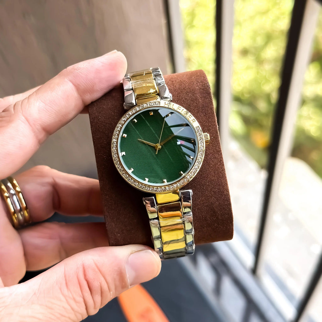 TOMMY_LADIES_GOLD_TT_GREEN
