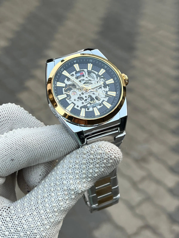 Tomm_y Hilfiger Chain Automatic Two Tone Black