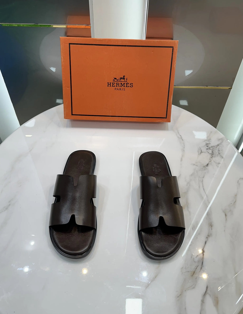 Herms_Premium Slide Brown