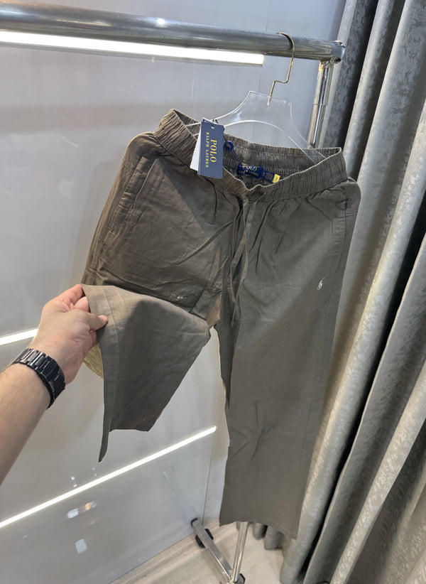 Ralph Lauren Olive Premium Linen Trouser