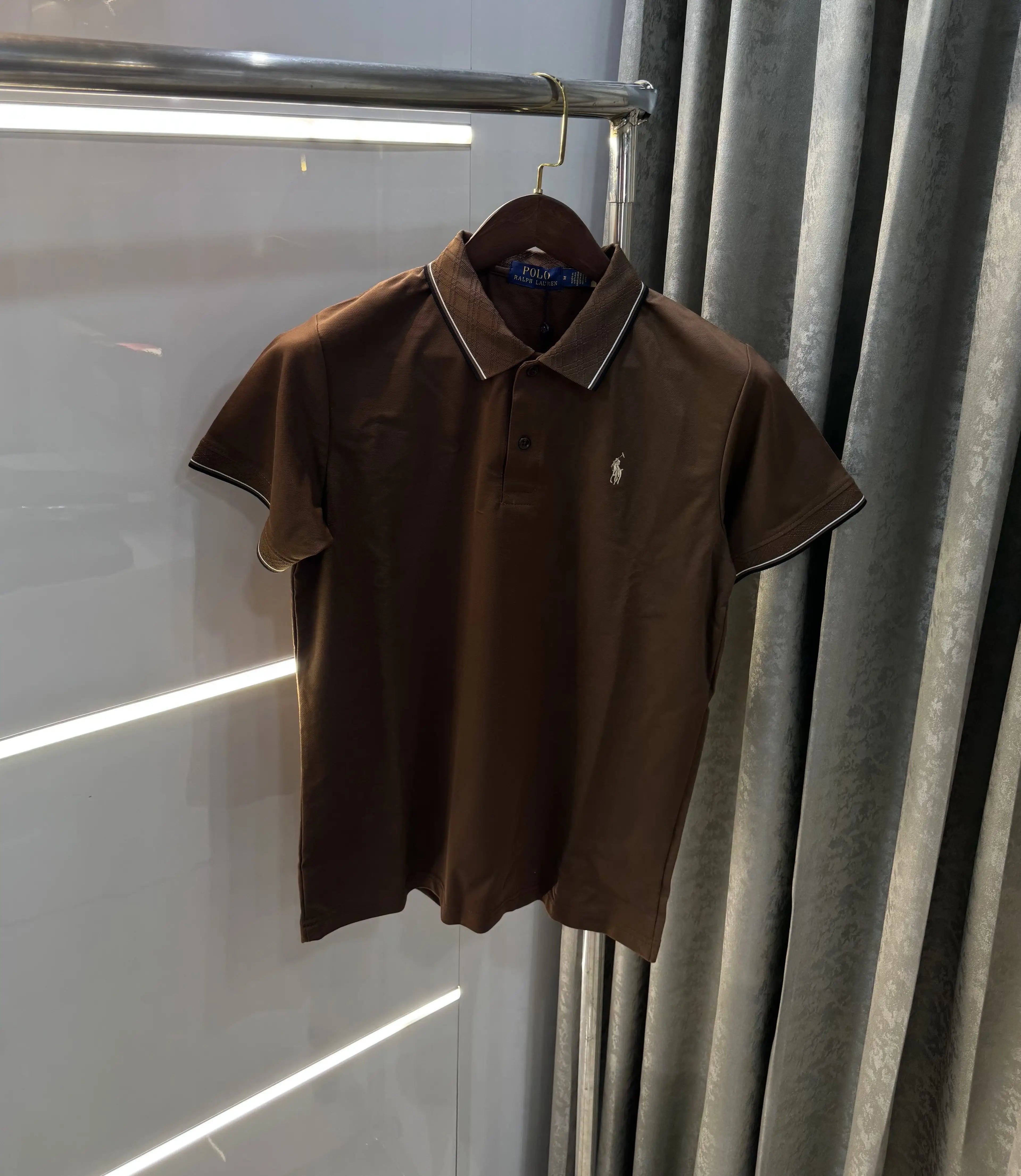 Ralph Lauren Brown Embroidery Logo Premium Polo T-shirt With Box Packing Secondary image