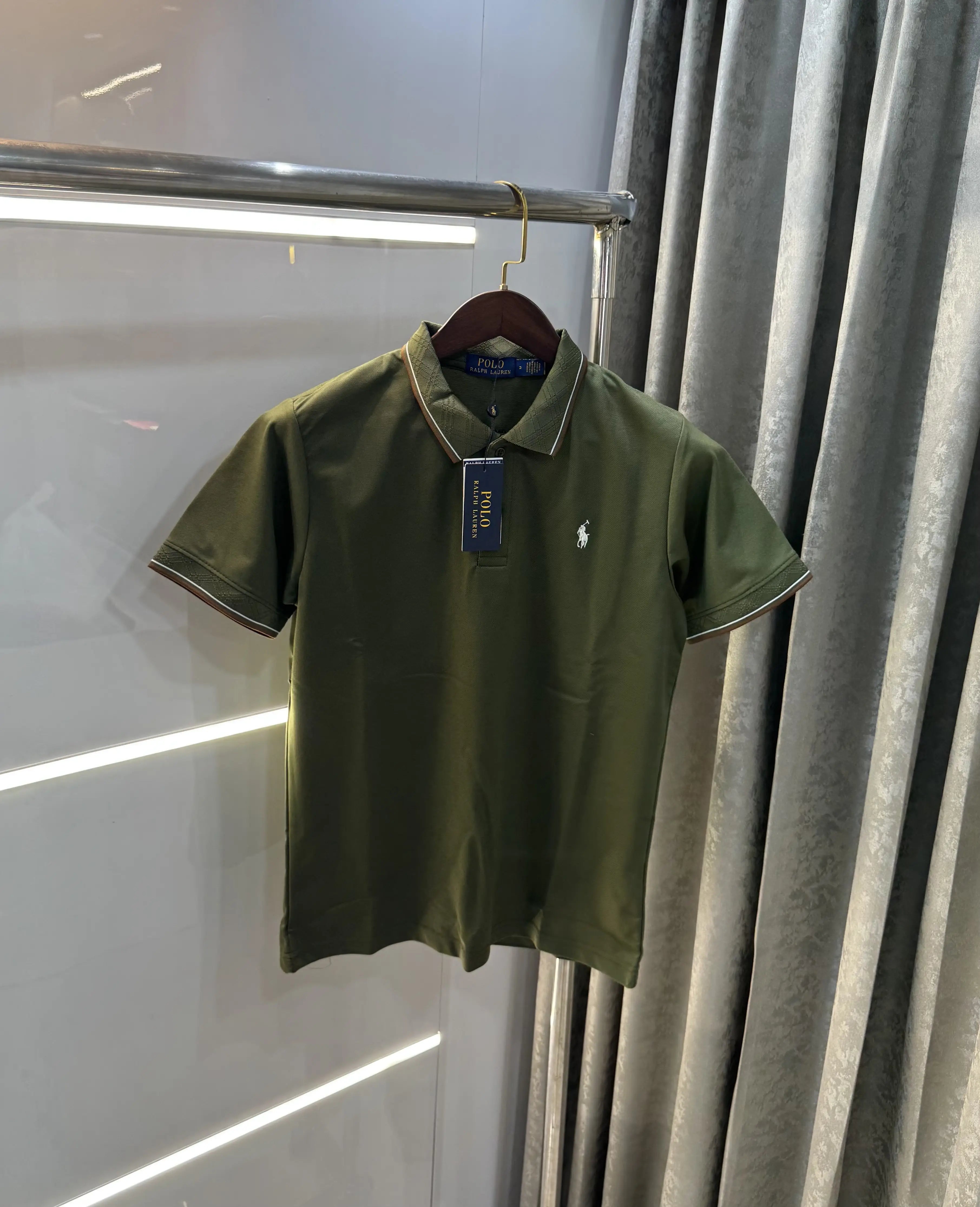 Ralph Lauren Olive Embroidery Logo Premium Polo T-shirt With Box Packing Secondary image