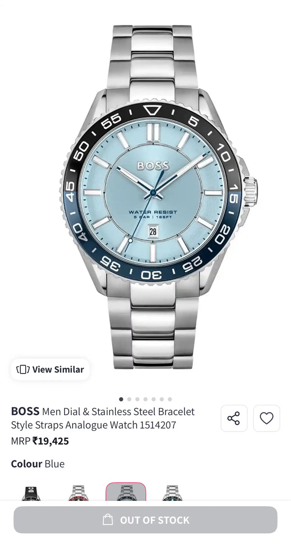 Hugo Boss Runner Silver Blue Premium Watch