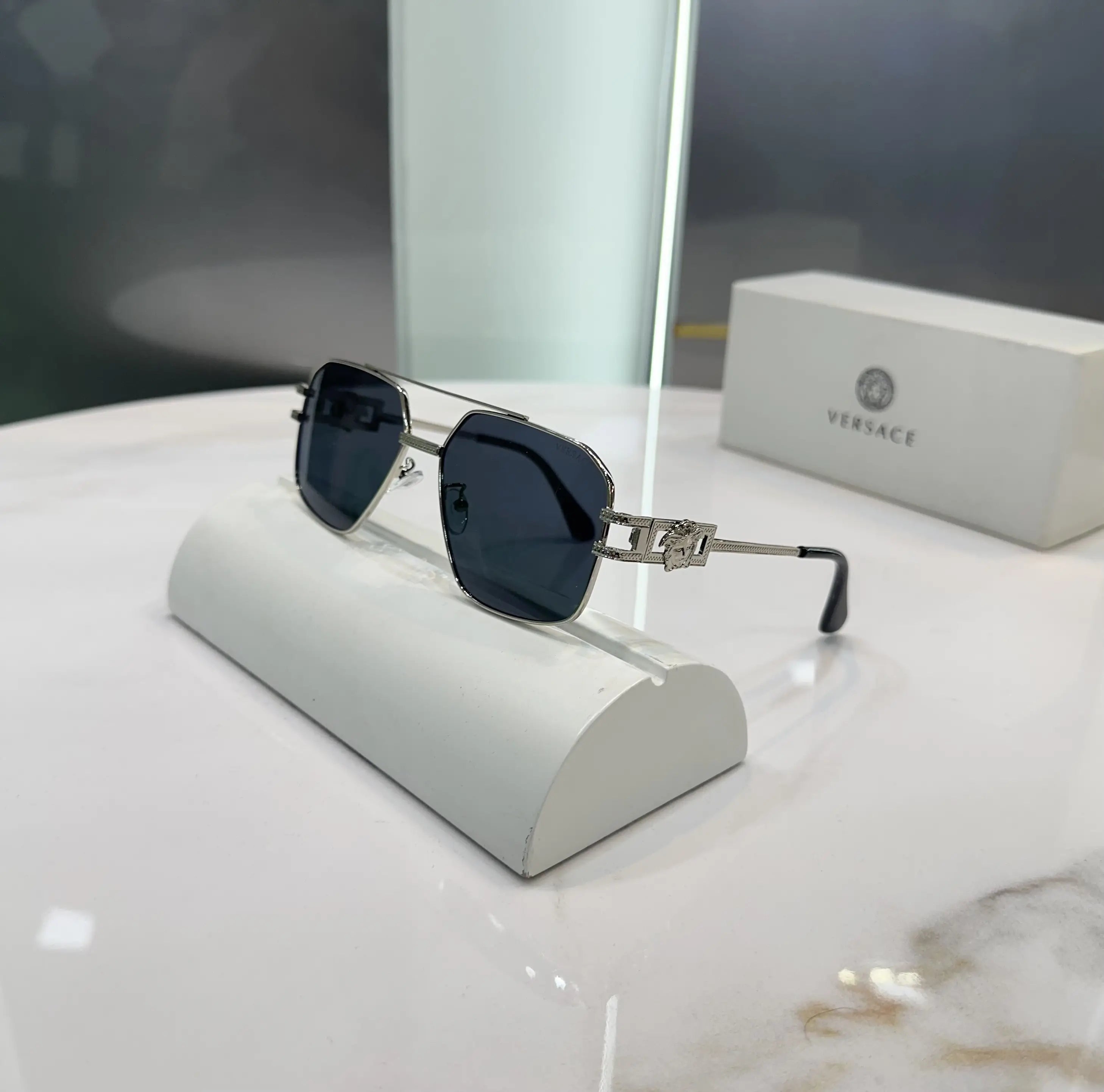 Versace Silver Black Premium Shades 2602 Main image