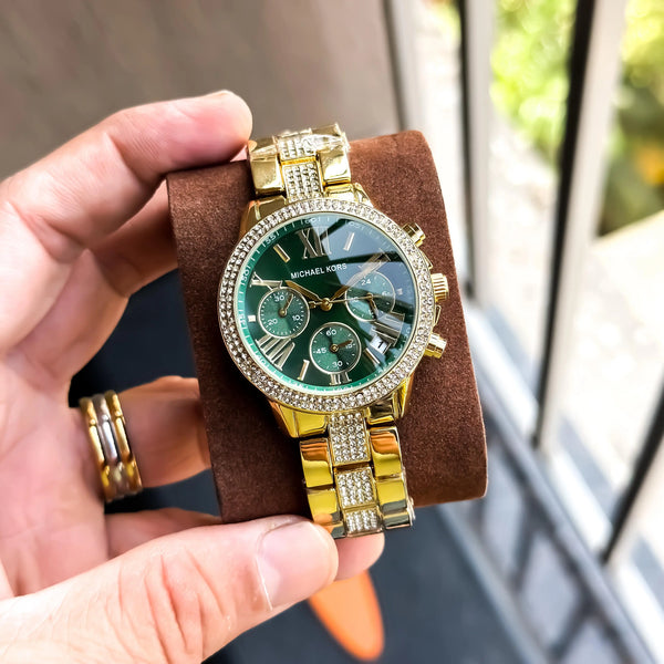 MICHAELKORS_DAIMOND_GOLD_GREEN