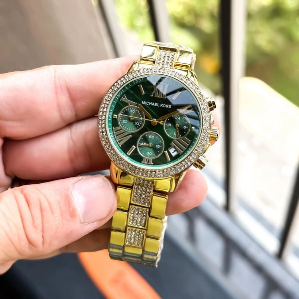 MICHAELKORS_DAIMOND_GOLD_GREEN