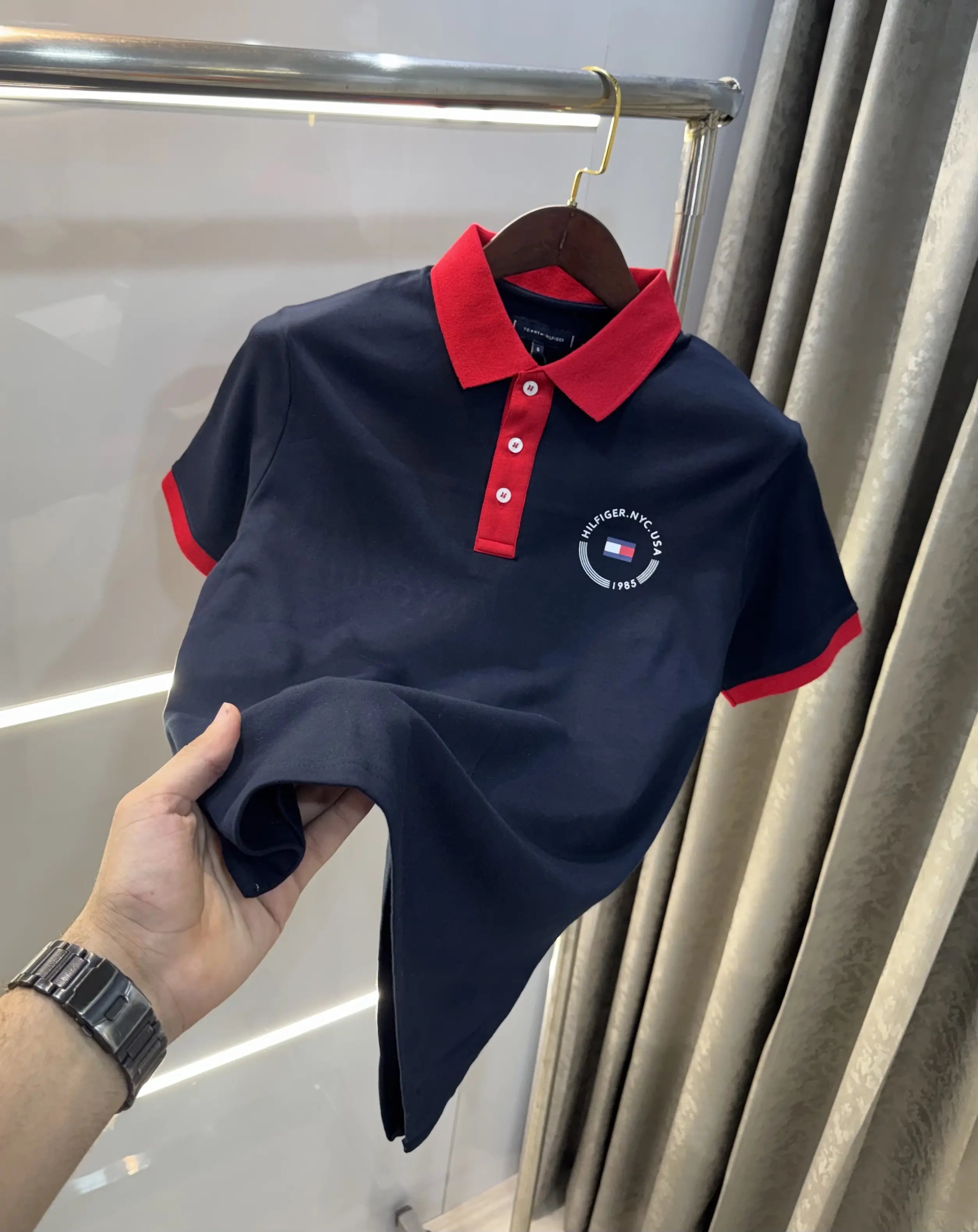 Tommy Hilfiger Red Premium Polo T-shirt Secondary image