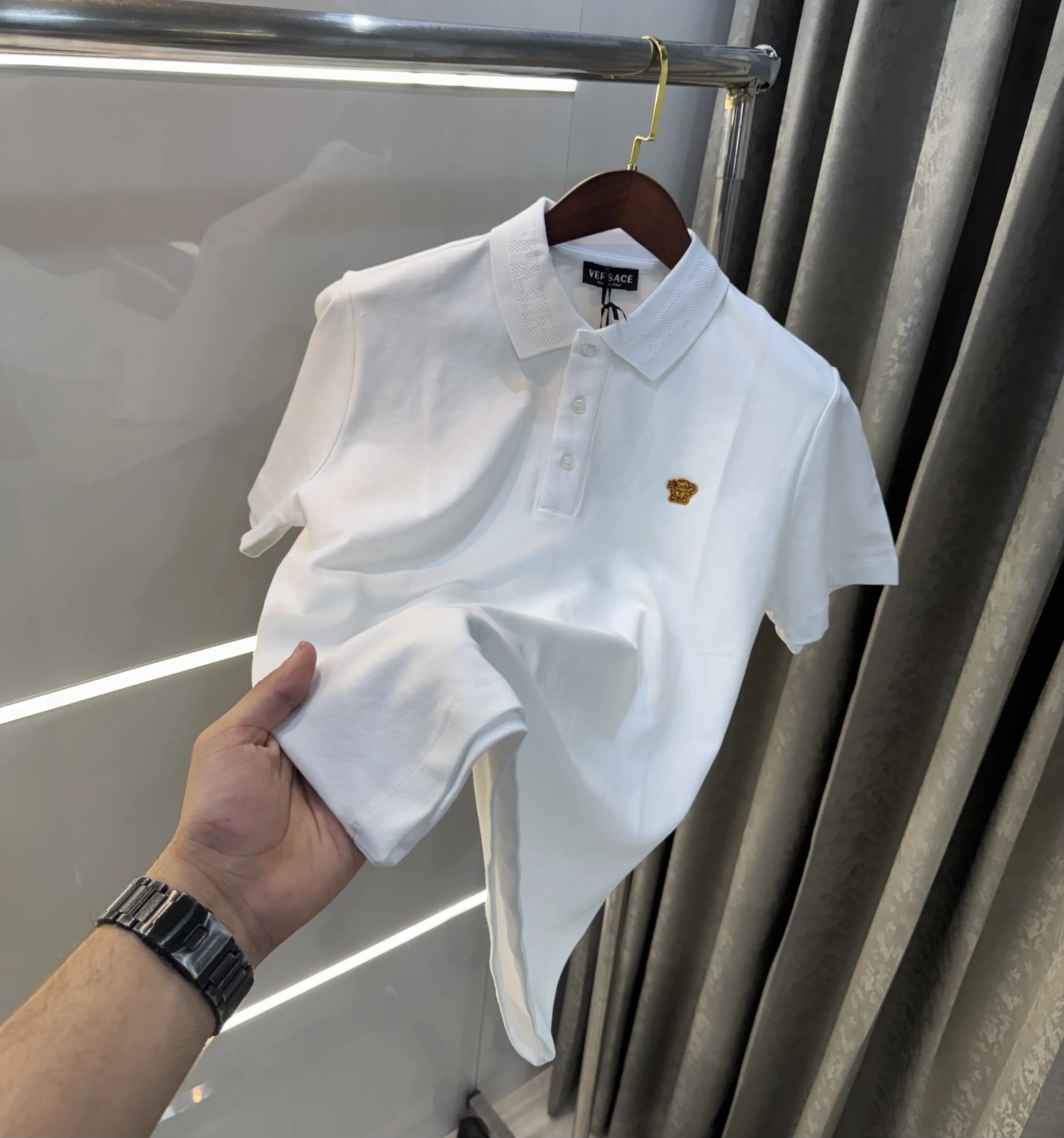Versace Couture White Collar Logo Imported Polo T-Shirt Secondary image