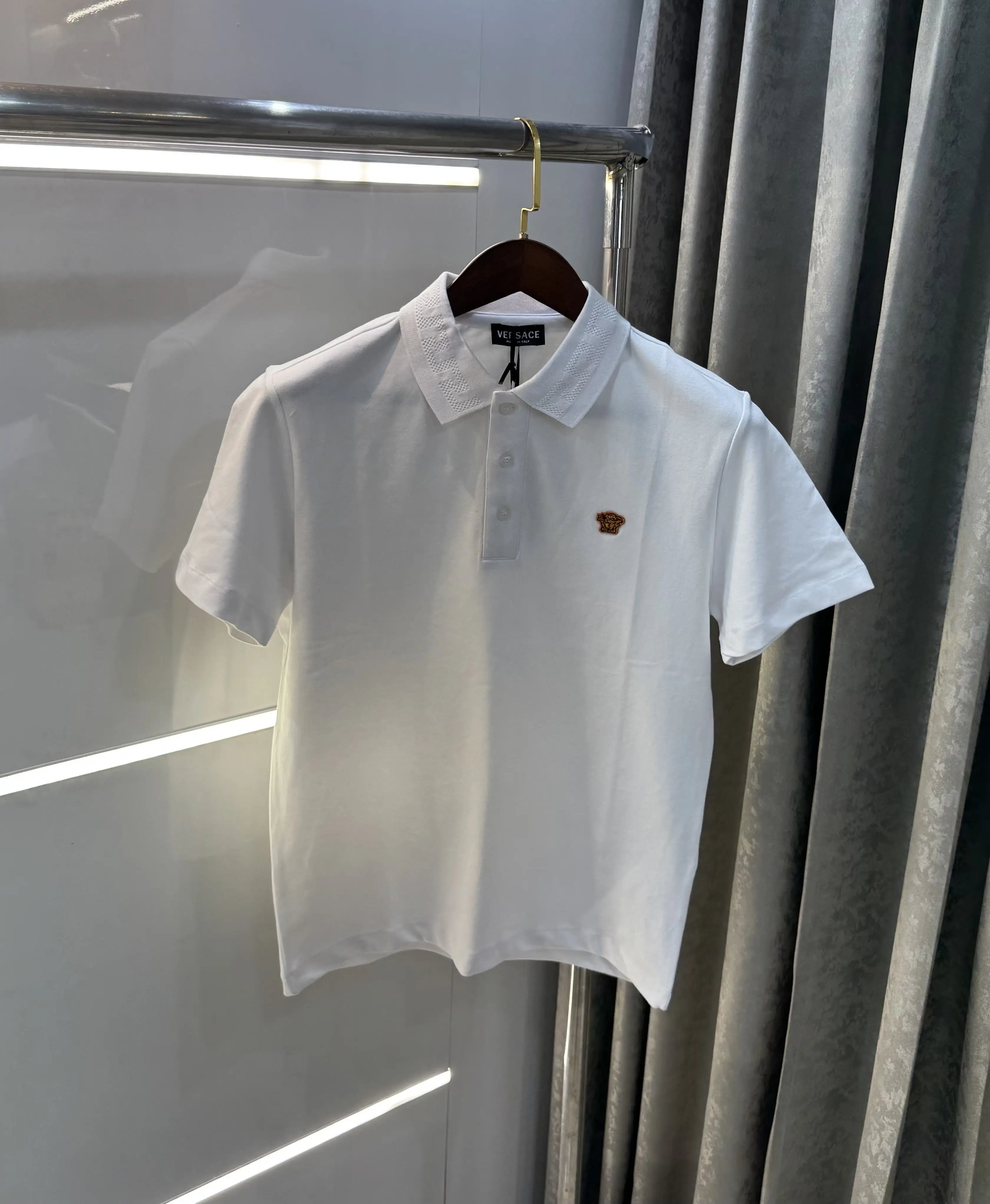 Versace Couture White Collar Logo Imported Polo T-Shirt