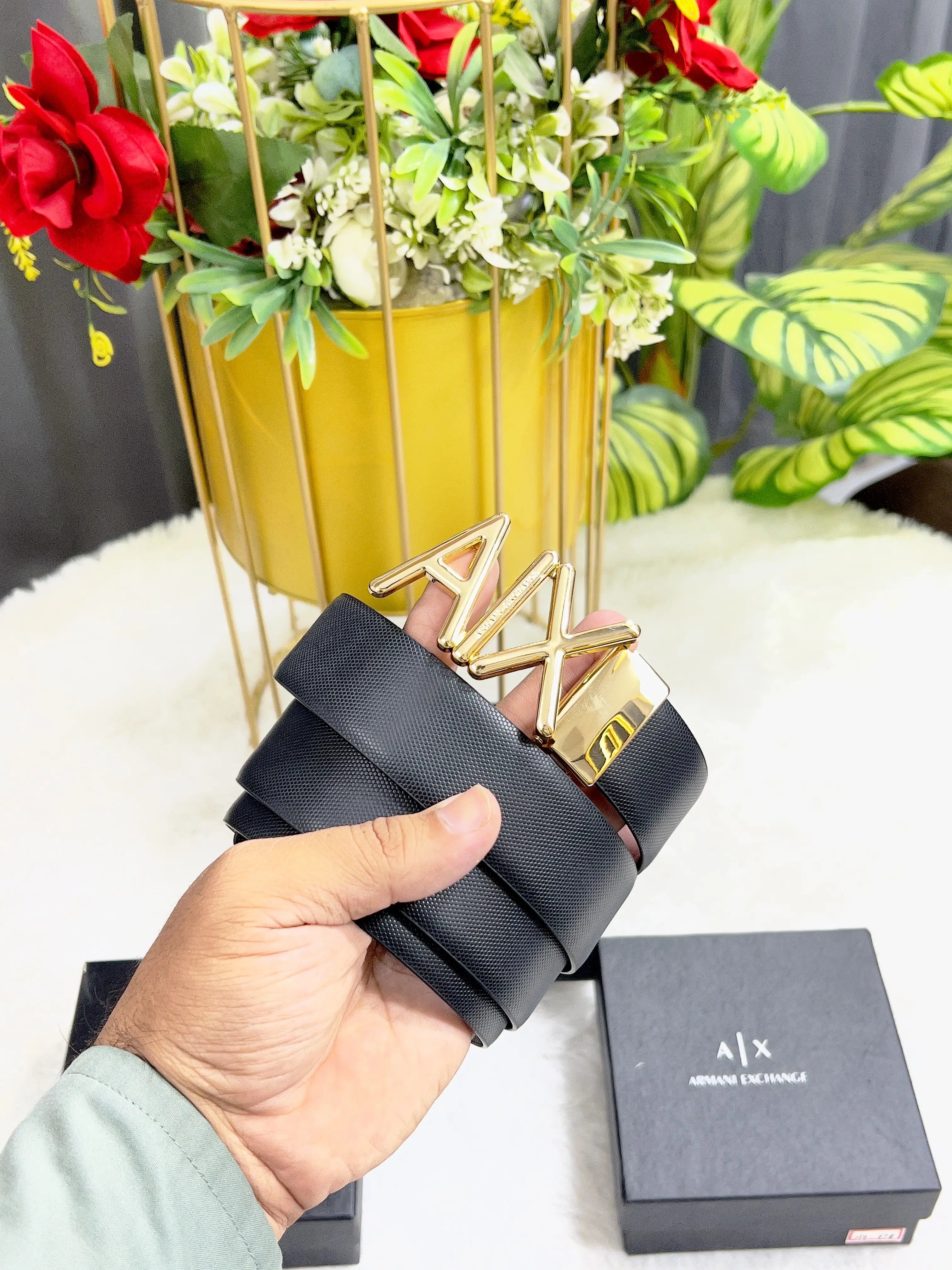 AX ARMANI EXCHANGE PREMIUM QUALITY REVERSEABLE BELT WITH OG BOX AX-519 Secondary image